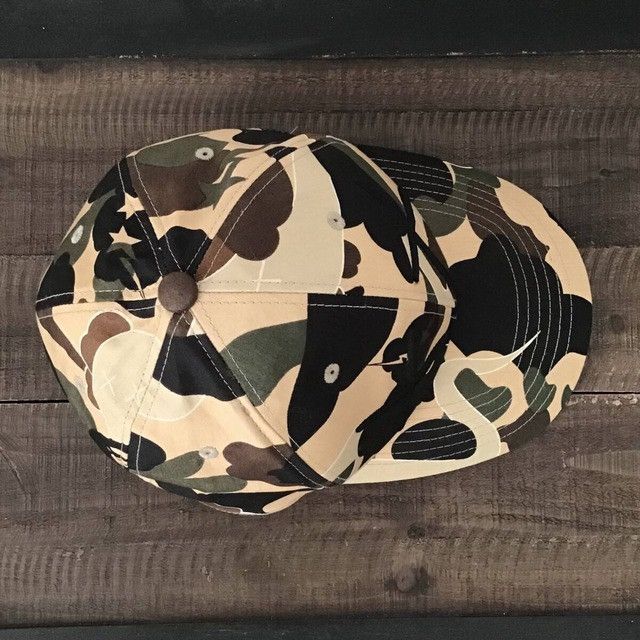 Bape × Kaws × Nigo BAPE × KAWS BENDY 1st Camo Yellow Hat Cap APEE a bathing ape Size ONE SIZE - 7 Thumbnail