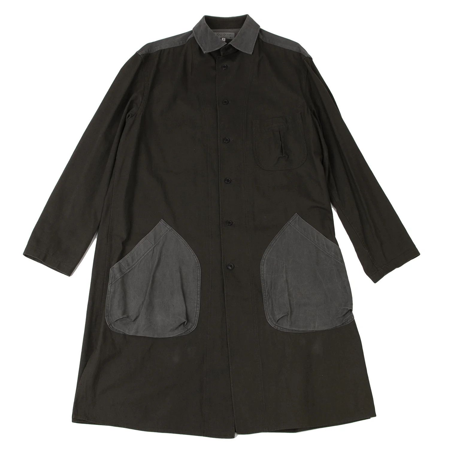 Yohji Yamamoto Yohji Yamamoto Linen Blend Shirt Coat Khaki 3 Size US L / EU 52-54 / 3 - 1 Thumbnail