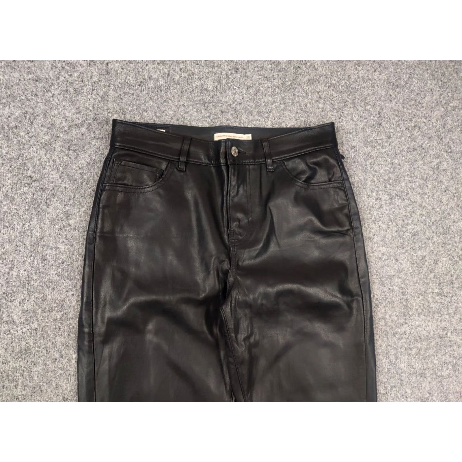Levi's VINTAGE Levi's 720 Black Faux Leather High Rise Super Skinny Ankle Jeans Women 29 Black 90s Designer Size 29" - 7 Thumbnail