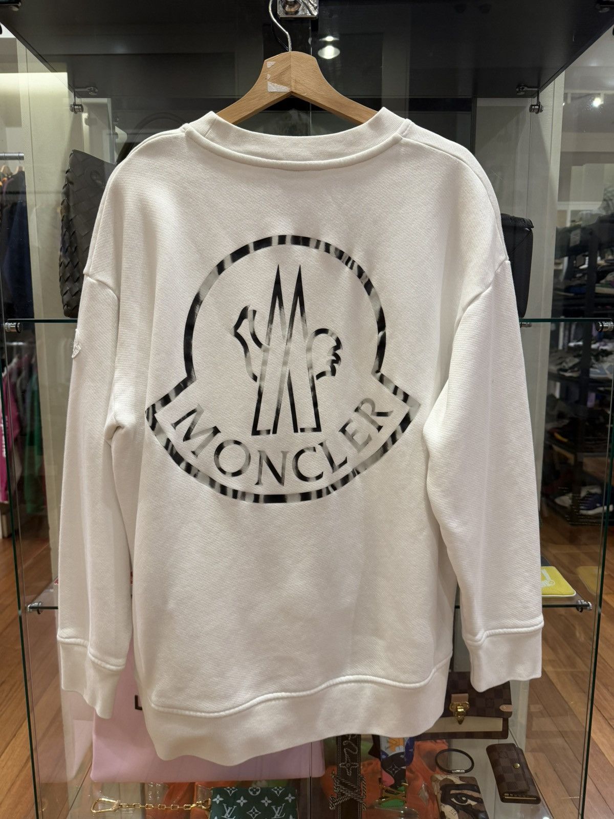 Moncler Moncler Silver Logo Crewneck Size US XL / EU 56 / 4 - 2 Thumbnail