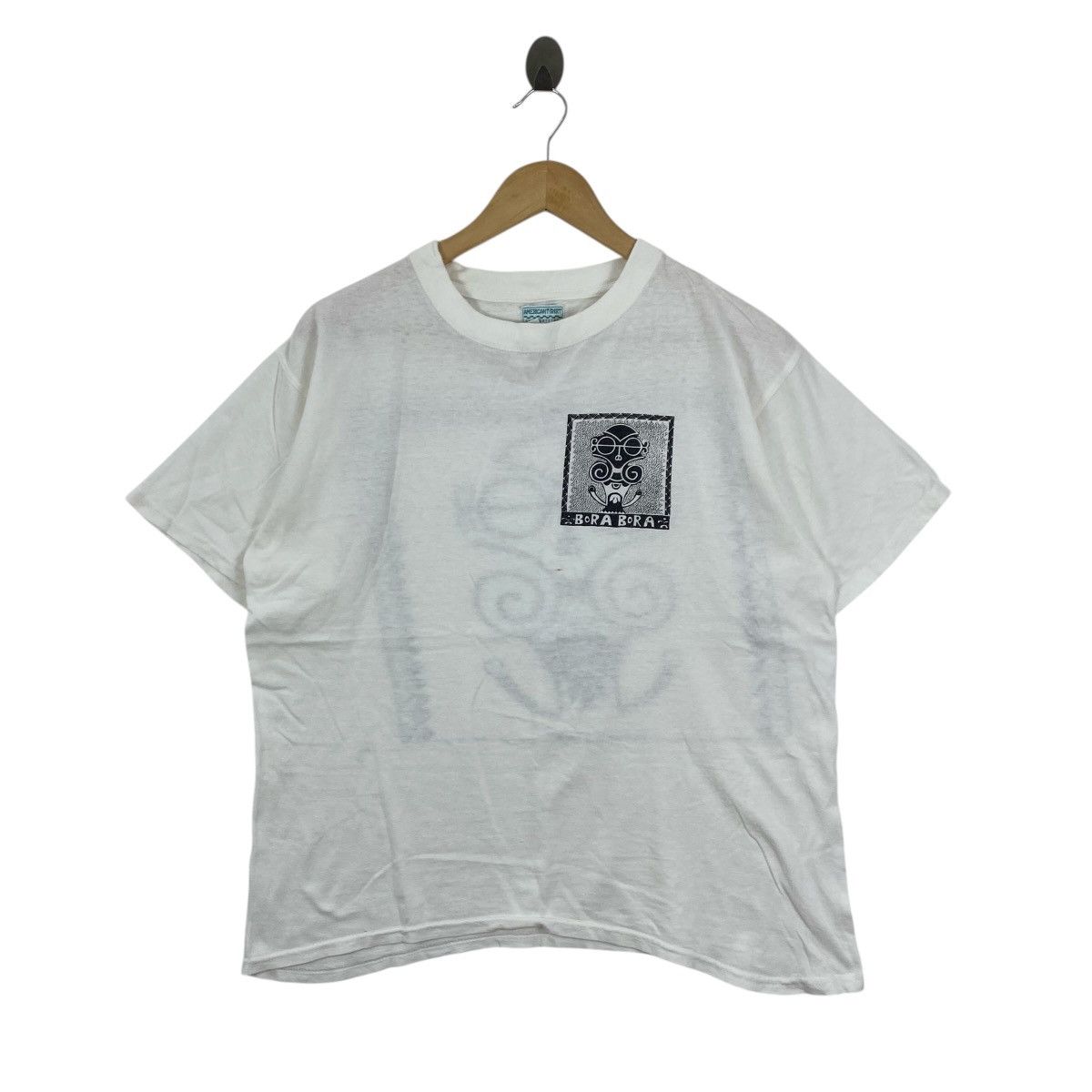 Vintage Vintage 90s Bora Bora Tiki Mask T-Shirt American Shirt M Size US M / EU 48-50 / 2 - 1 Thumbnail