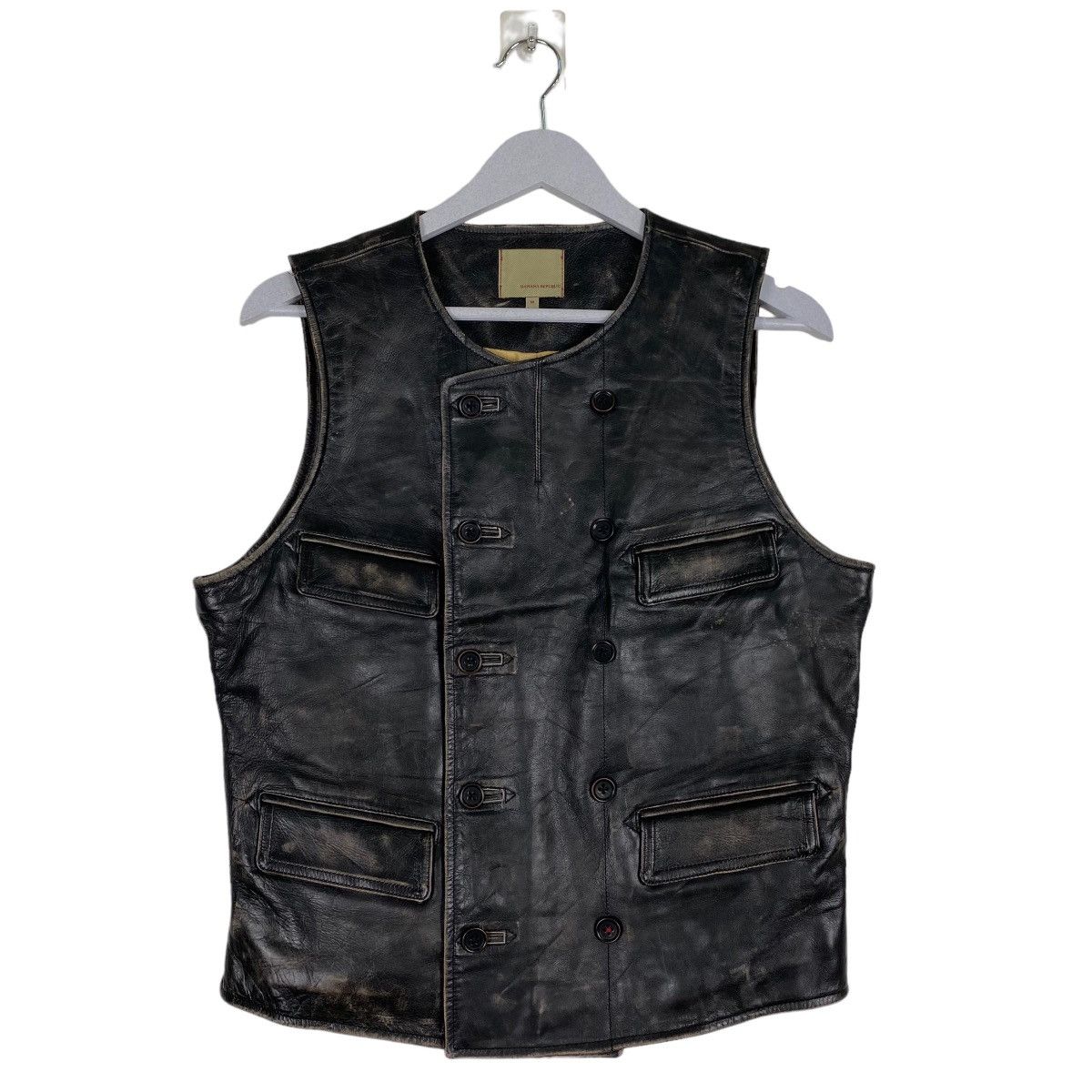 Banana Republic patina leather vest