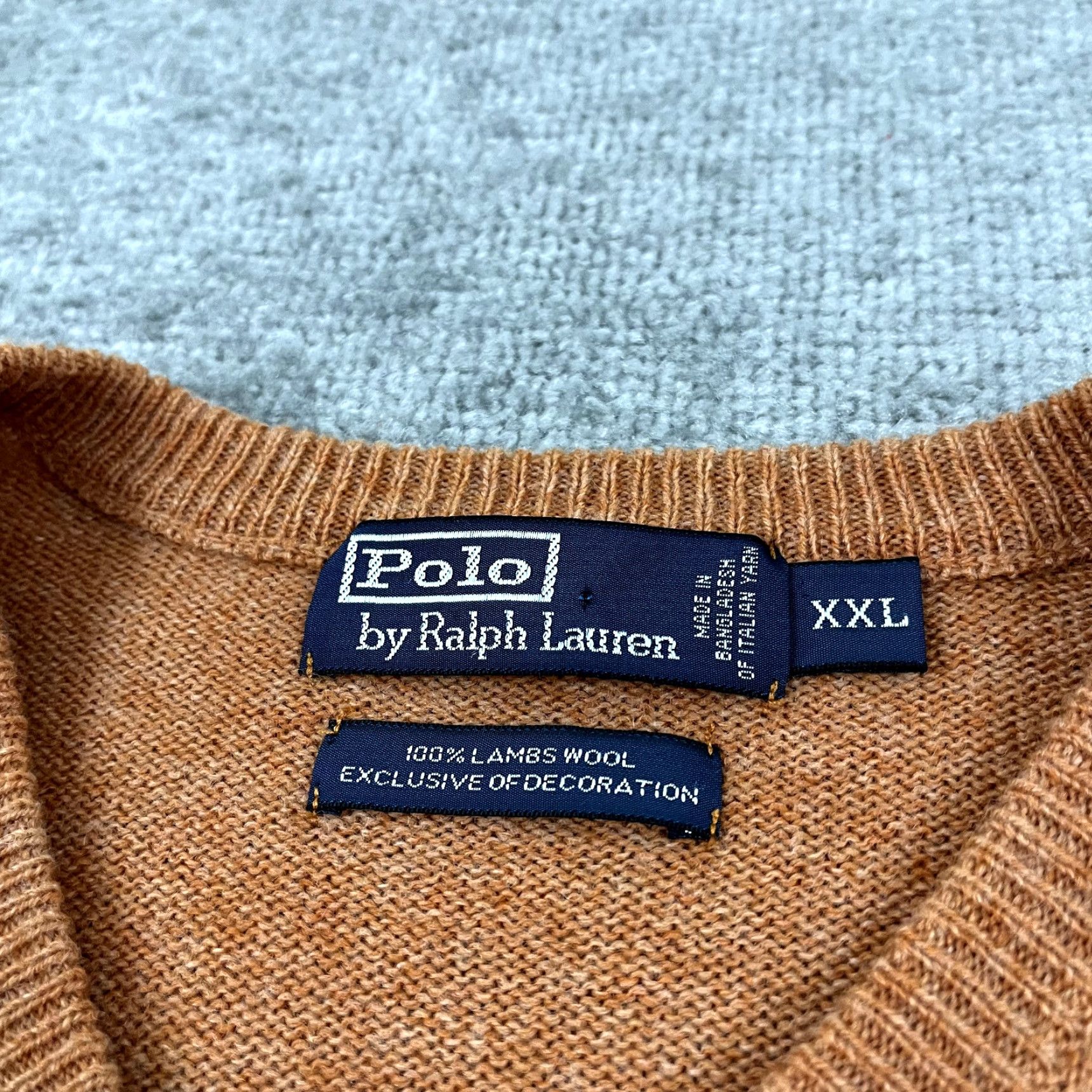 Polo Ralph Lauren VINTAGE Polo Ralph Lauren Sweater Men's 2XL Knit Wool Pullover All Seasons Orange Long Sleeve Size US XXL / EU 58 / 5 - 2 Thumbnail