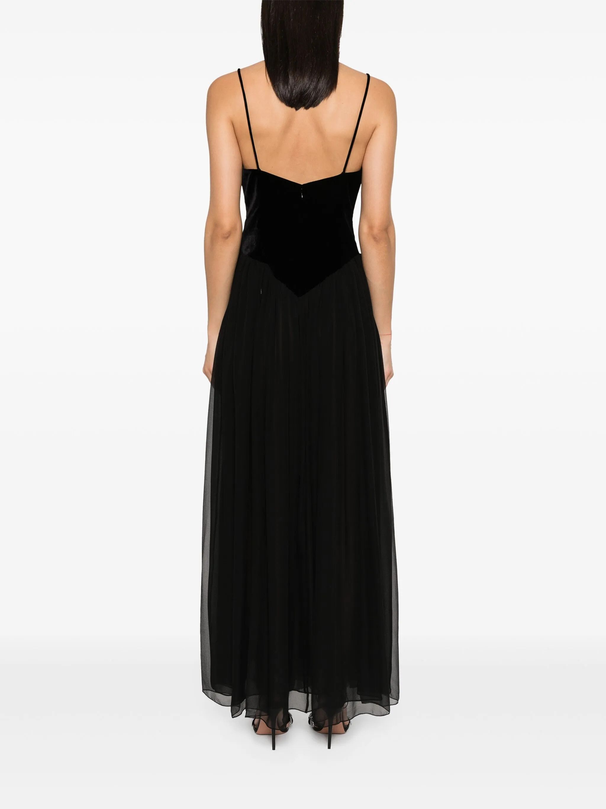 Chloe o1loc1c10425 V-Neck Silk Dress in Black Size XL / US 12-14 / IT 48-50 - 4 Thumbnail