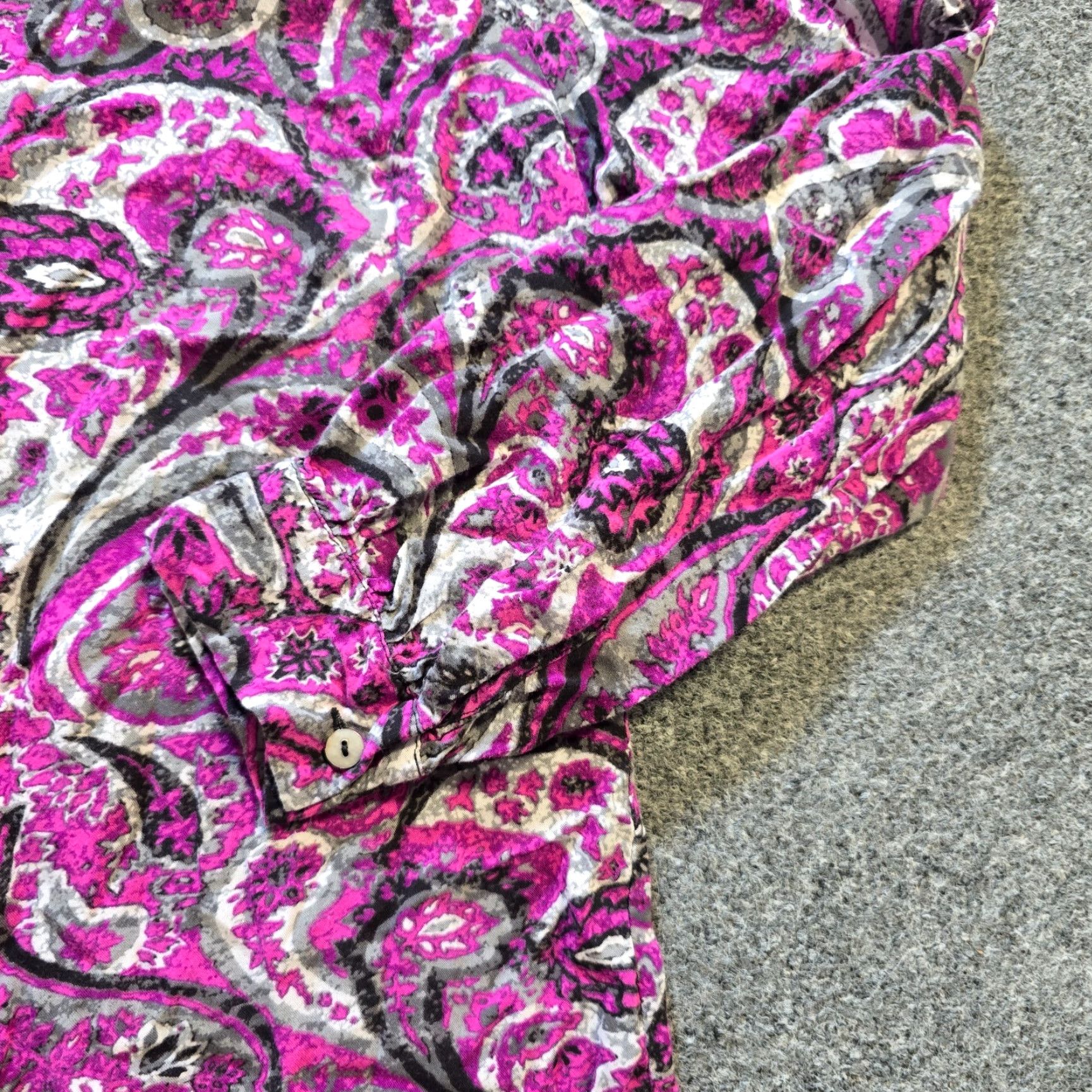Soft Surroundings Soft Surroundings Shirt Womens XL Purple Paisley Button-Up Long Sleeve Casual Size XL / US 12-14 / IT 48-50 - 4 Thumbnail