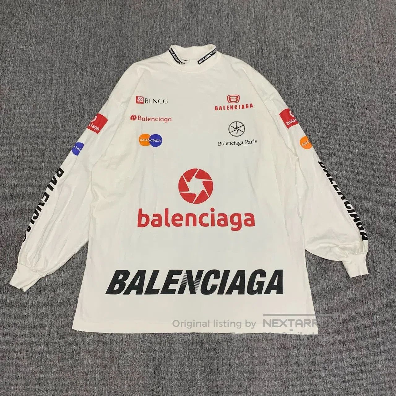 Balenciaga Balenciaga White Logo Racing Longsleeve. Size US XS / EU 42 / 0 - 1 Thumbnail