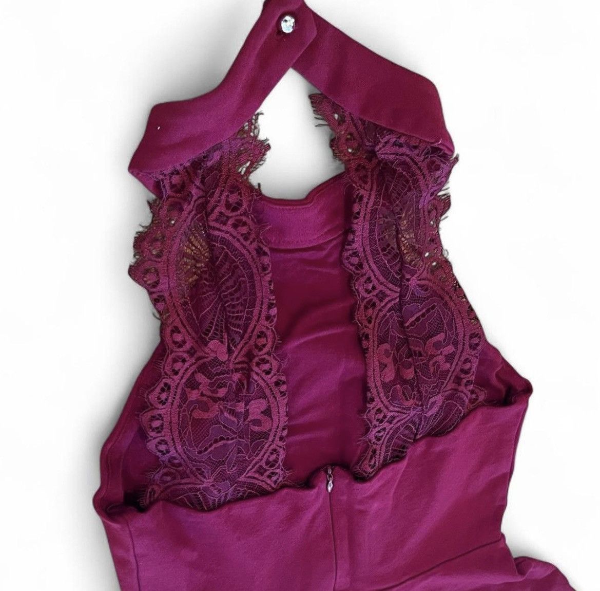 Lulus Lulus Burgundy Lace Halter Skater Dress – Women’s M Size M / US 6-8 / IT 42-44 - 4 Thumbnail