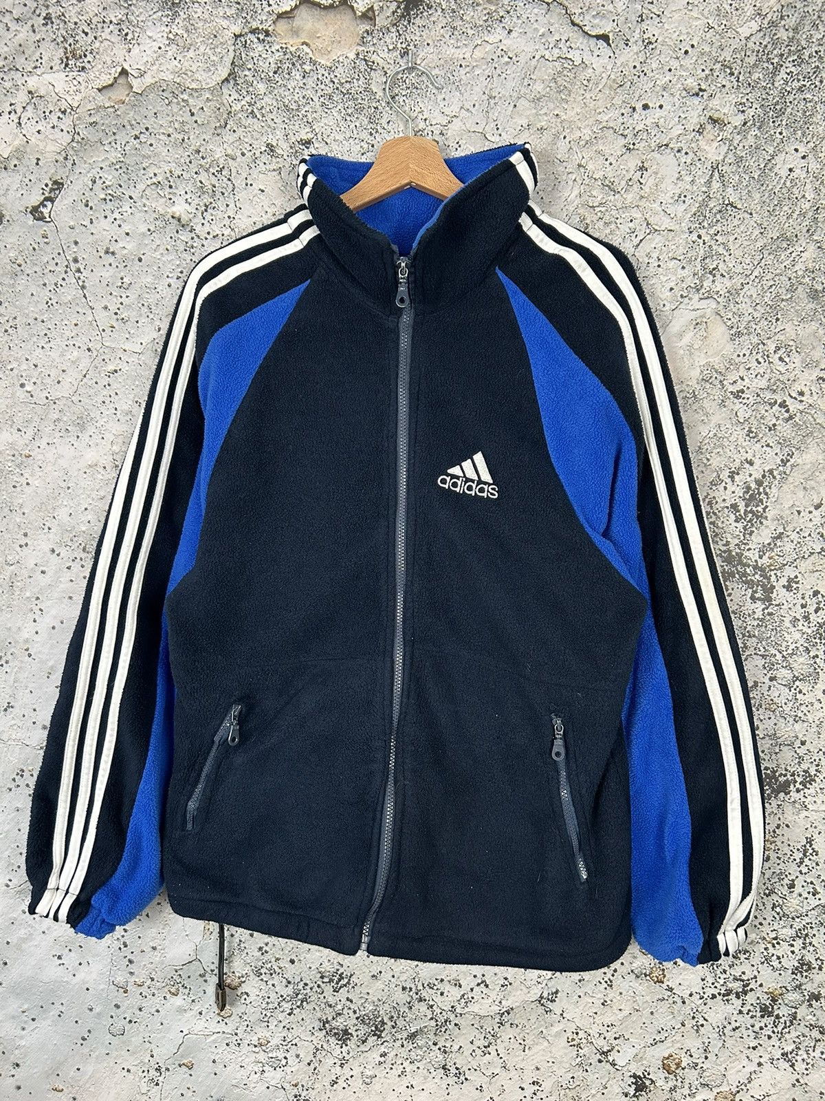 Adidas Vintage 90s Adidas Zip Fleece Sweatshirt Streetwear Gorpcore Size US L / EU 52-54 / 3 - 1 Thumbnail