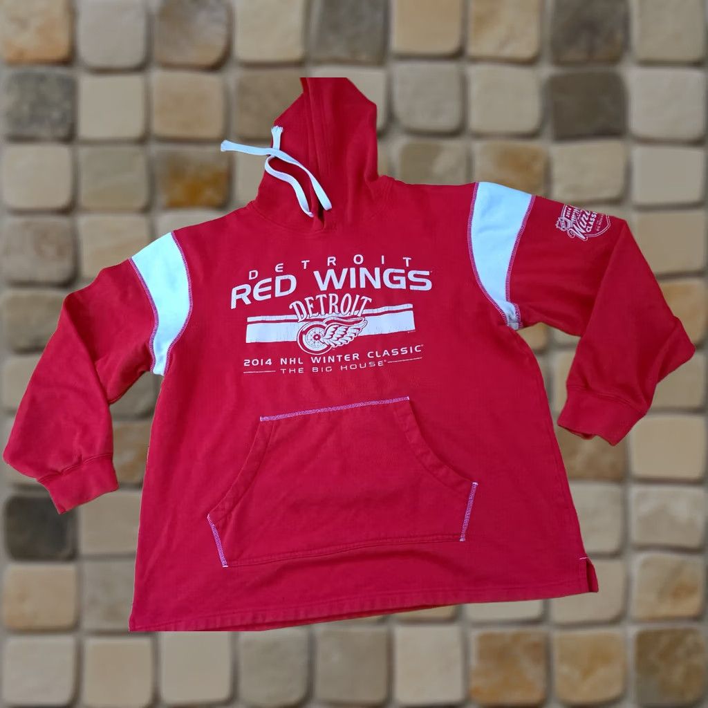 NHL VINTAGE Detroit Red Wings Pullover Hoodie XL Unisex Adults Red 2014 The Big House NHL Shirt/ Hoodie Size US XL / EU 56 / 4 - 1 Thumbnail