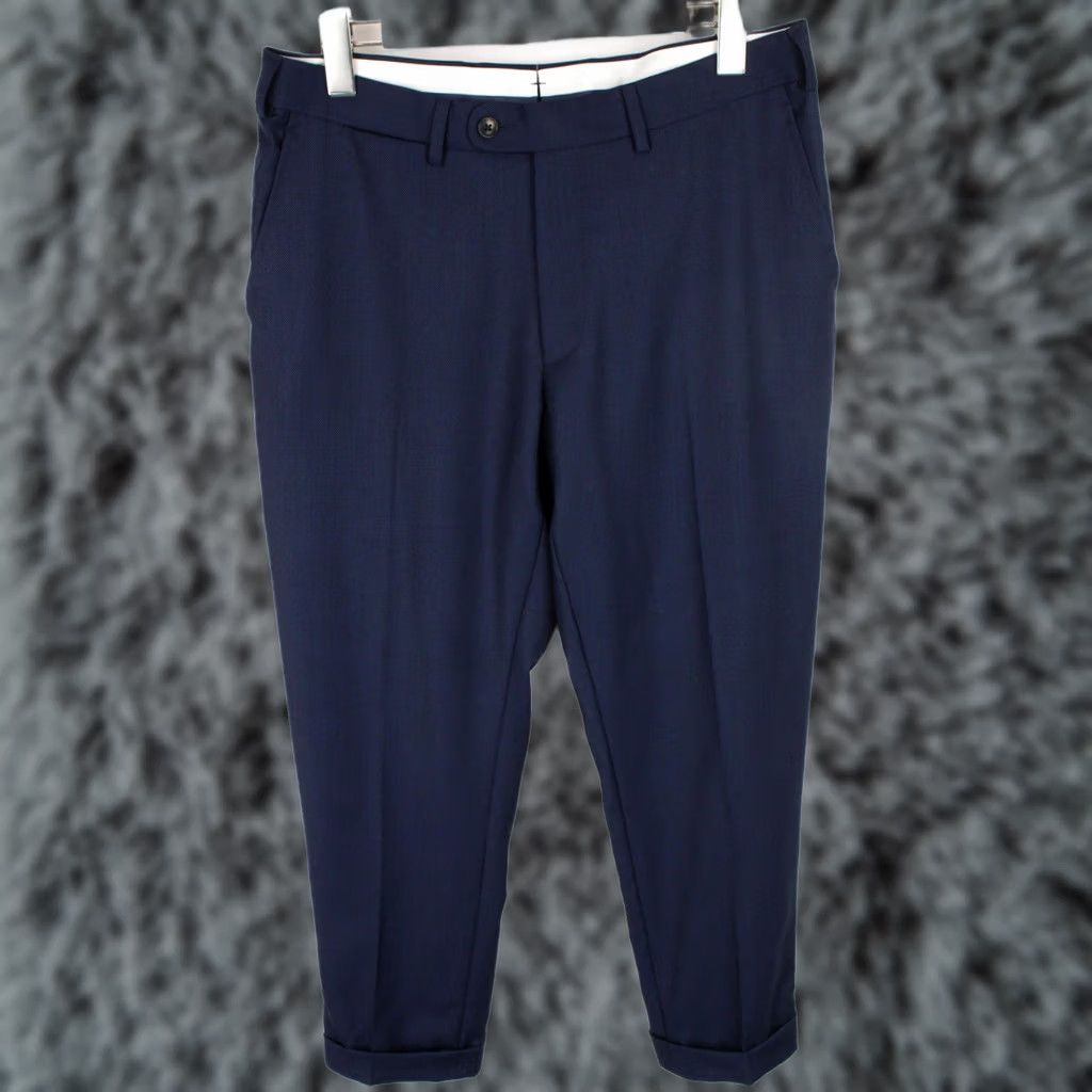 Suitsupply Suitsupply Brescia Trousers Men's UK 32S Pure Wool Tapered Turn Up Patterned Zip Dress Pants Size US 32 / EU 48 - 1 Thumbnail