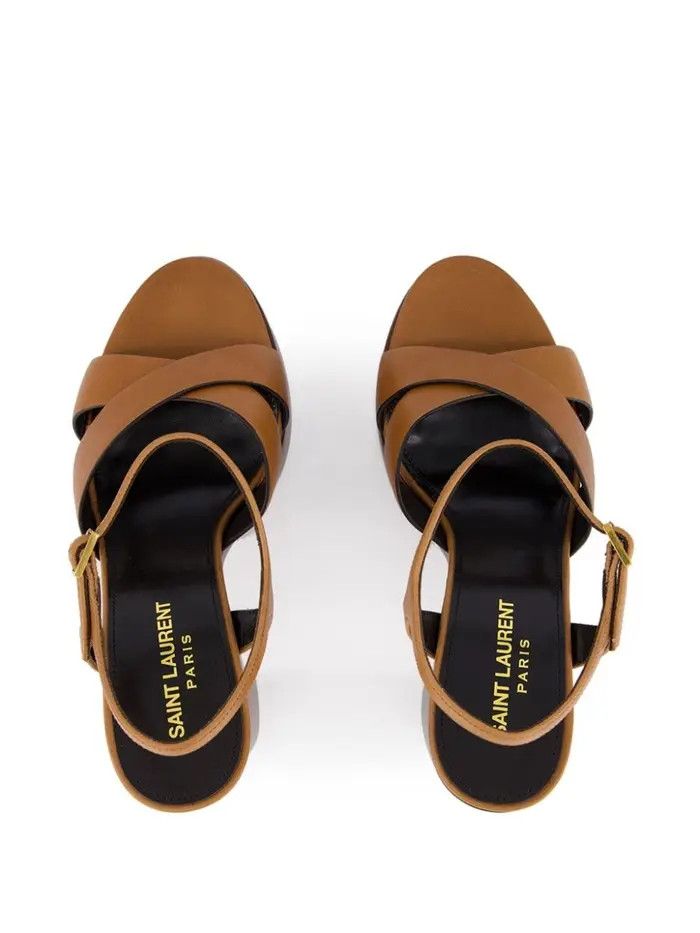 Saint Laurent Paris o1s1wg110925 Bianca Jota Heaven Platform Sandals in Brown Size US 12 / IT 42 - 4 Thumbnail