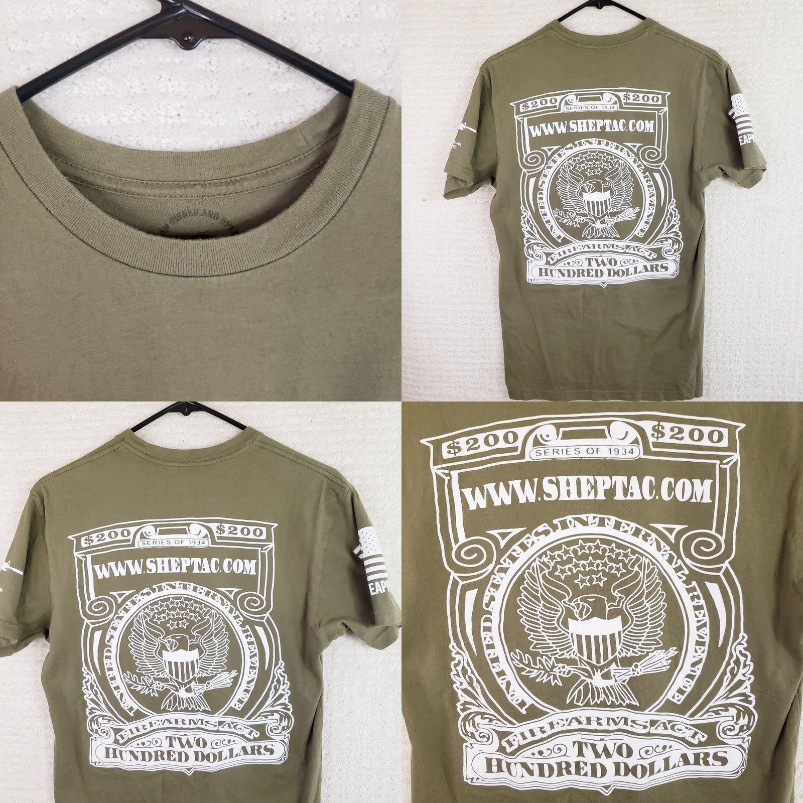 Vintage Nine Line Shepard Tactical Dollar Bill Green American Flag T Shirt Mens S Crew Neck Short Sleeve Cotton Jersey Logo Graphic All Over 19" AtoA Size US S / EU 44-46 / 1 - 8 Thumbnail