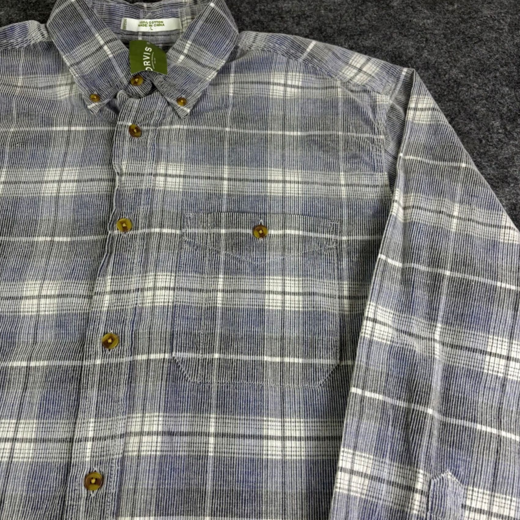Orvis Orvis Mens Blue Plaid Corduroy Button-Down Shirt Long Sleeve L 5A3C-0353 New Size US L / EU 52-54 / 3 - 7 Thumbnail