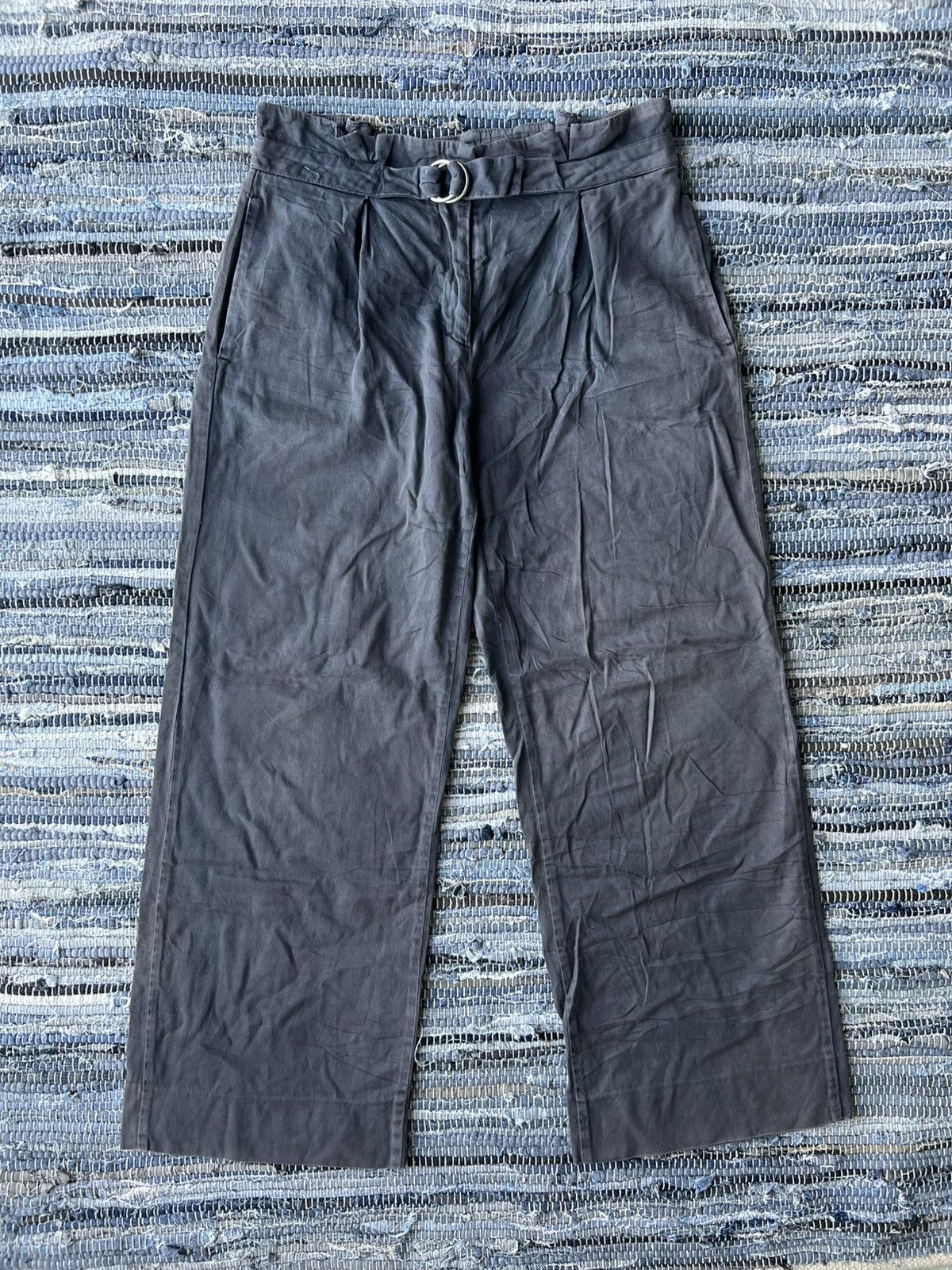 Maison Margiela 1990s Maison Margiela Light Weight Belt Strap Wide Leg Pants Size US 30 / EU 46 - 1 Thumbnail