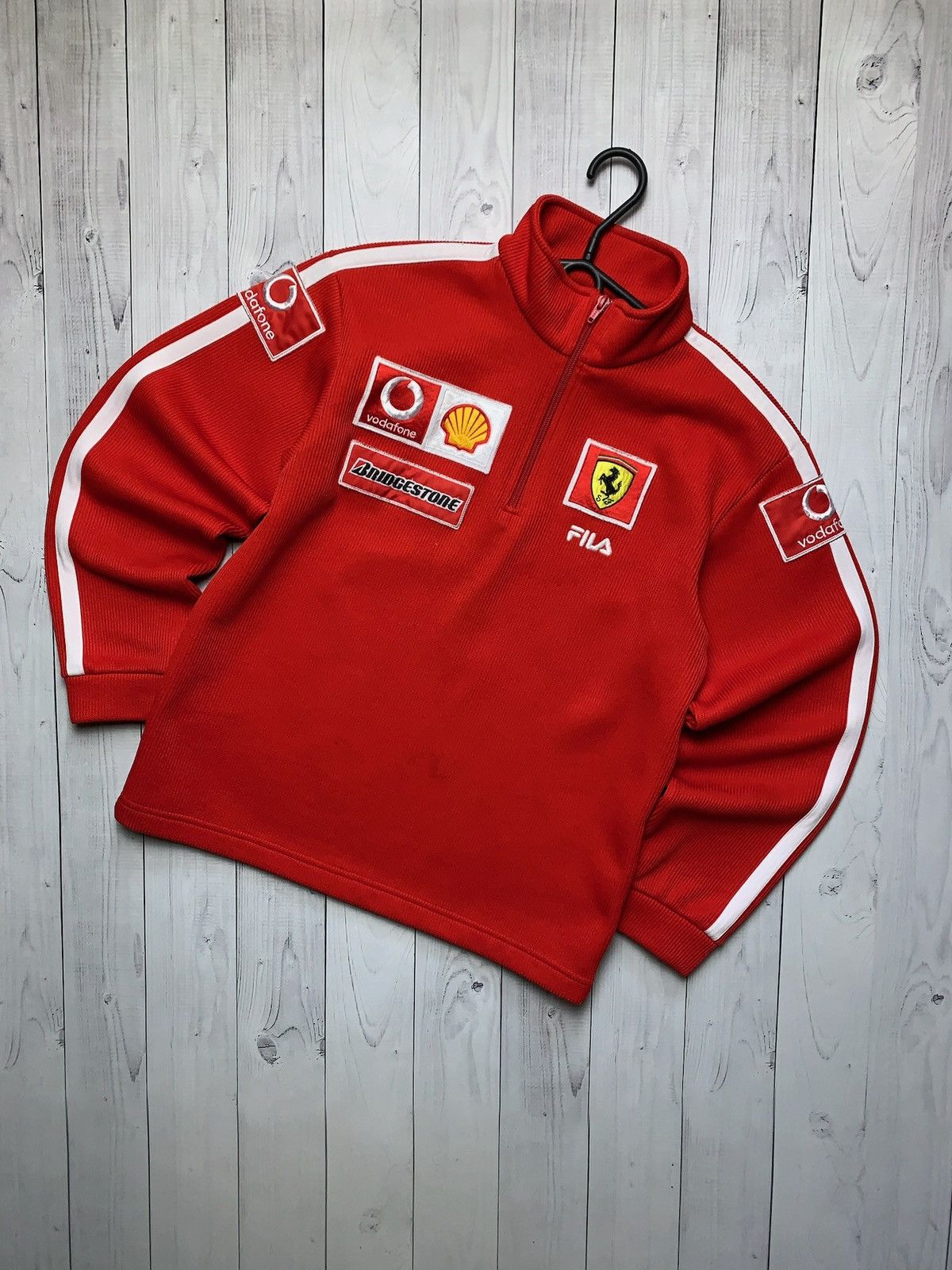 Ferrari × Vintage Vintage Ferrari racing sweatshirt zip 1/3 big logo Fila Size M / US 6-8 / IT 42-44 - 1 Thumbnail