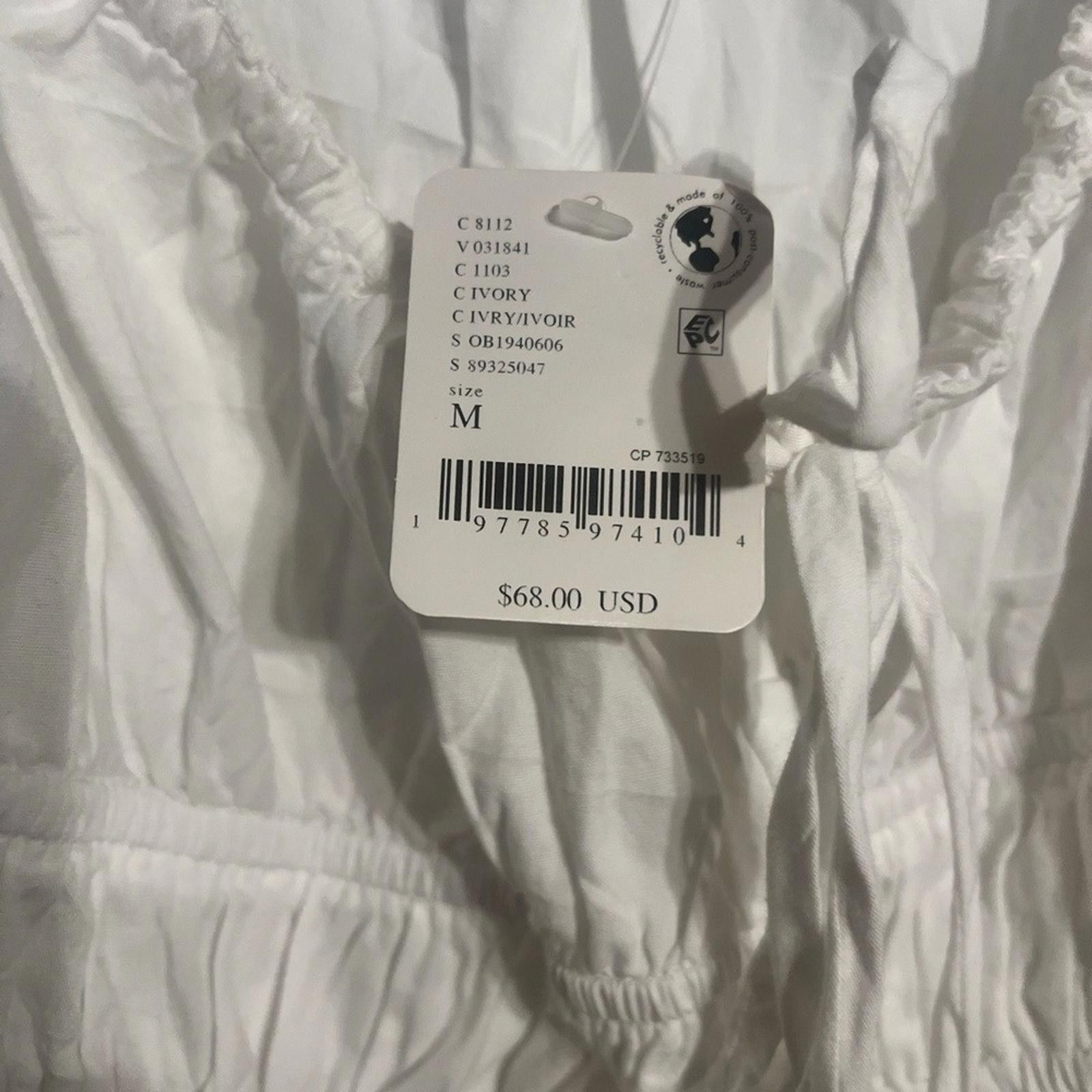 Other WE THE FREE Cami M Ivory Peplum Smocked Drawstring Boho Size M / US 6-8 / IT 42-44 - 6 Thumbnail