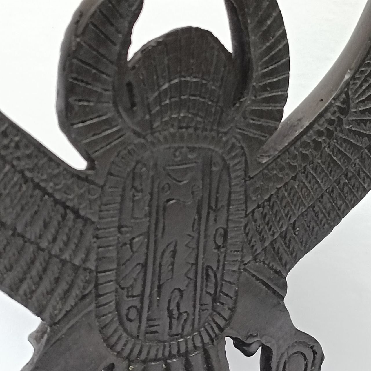 Handmade Egyptian Winged Scarab Handcrafted Black Stone Pharaoh Style Size ONE SIZE - 8 Thumbnail