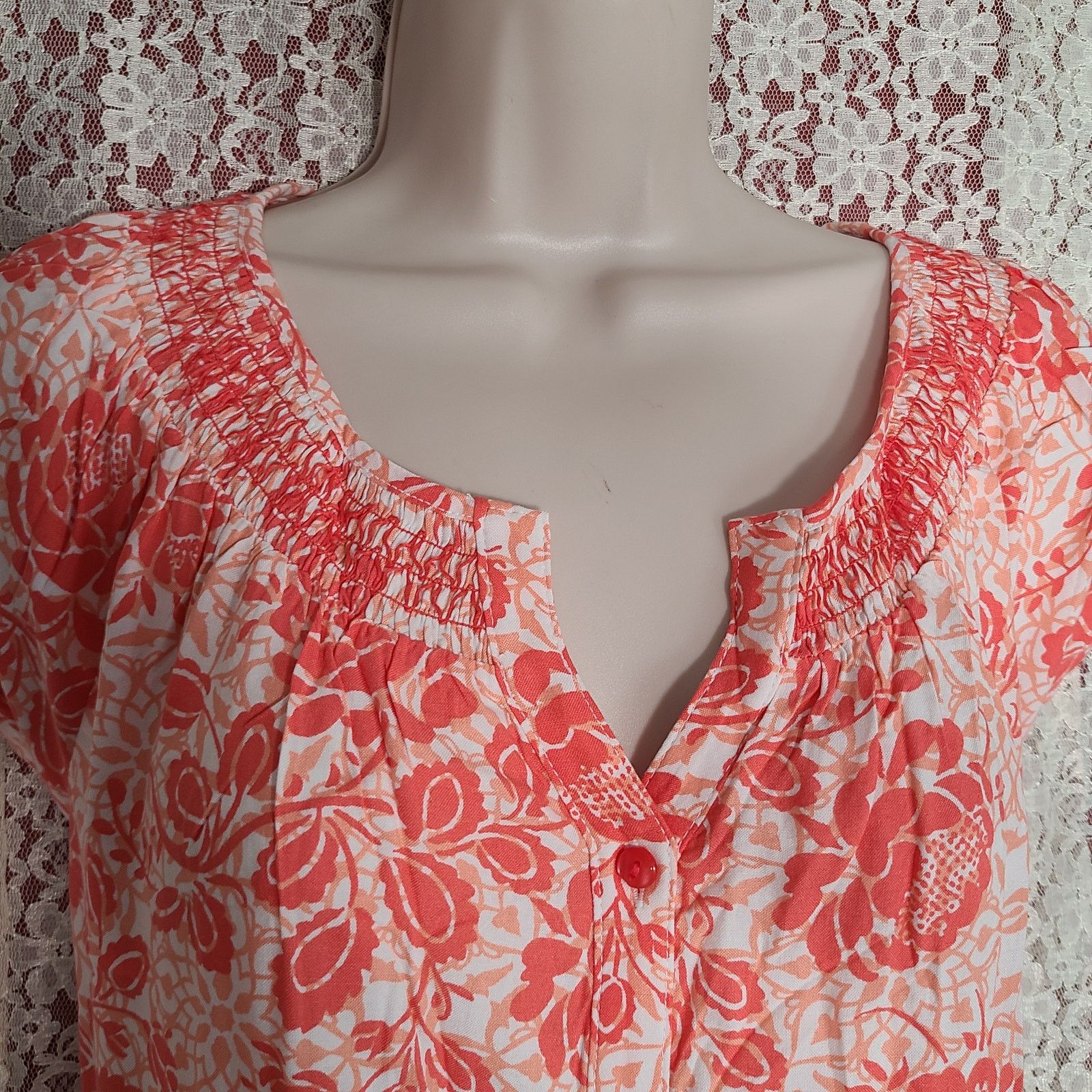 Faded Glory NWT Faded Glory pink white floral print peasant blouse med Size M / US 6-8 / IT 42-44 - 2 Thumbnail