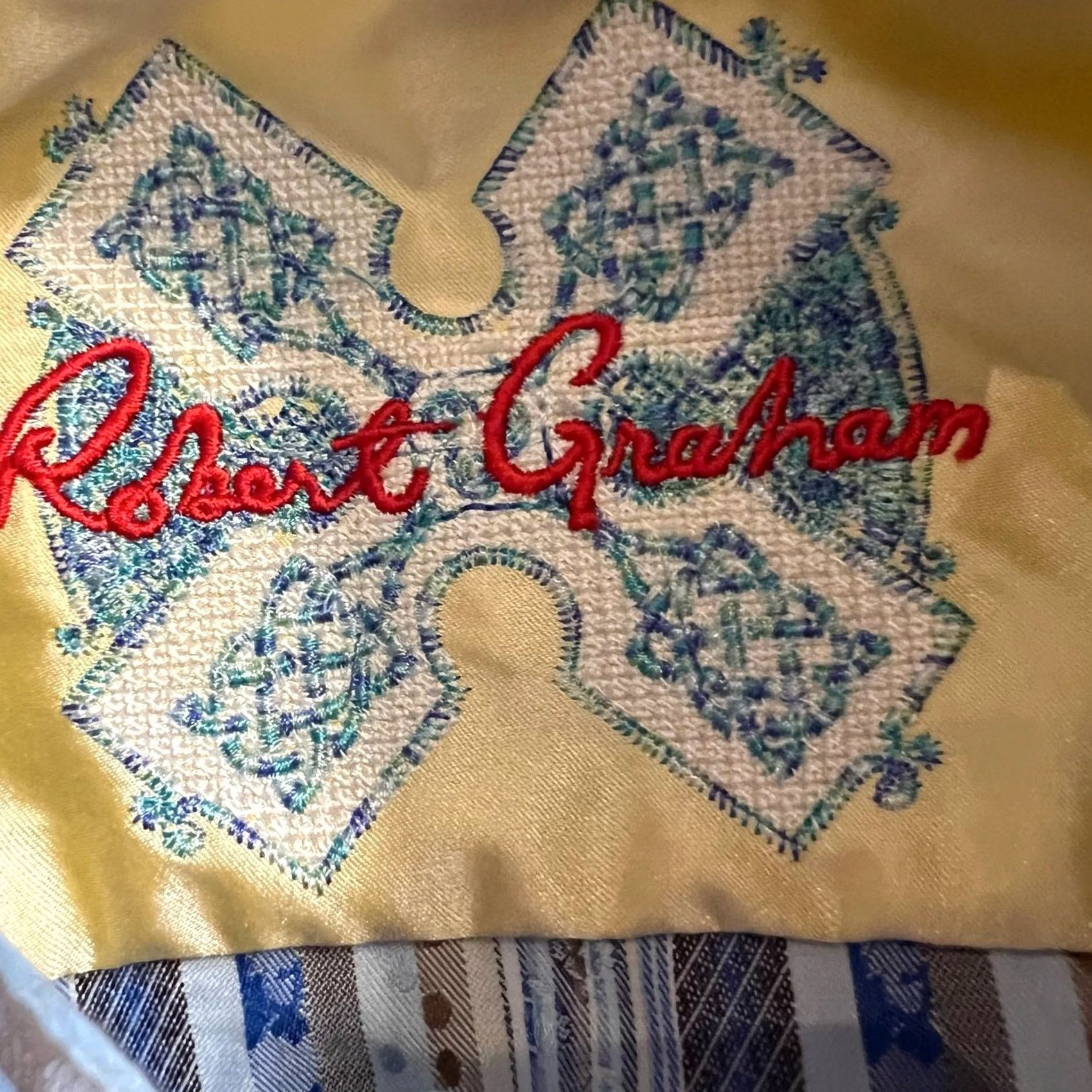 Robert Graham Robert Graham Shirt Mens Large Stripe Blue Gold Button Up Size US L / EU 52-54 / 3 - 4 Thumbnail