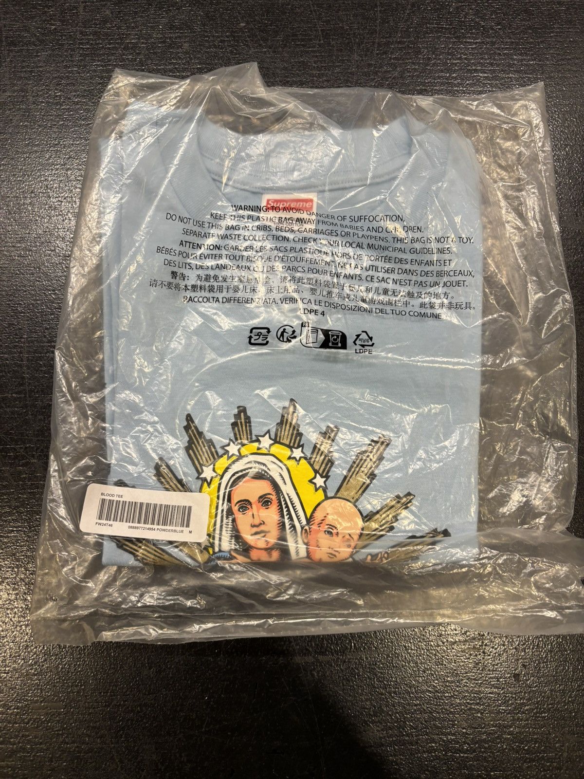 Supreme Supreme Blood Tee Powder Blue Size US M / EU 48-50 / 2 - 2 Thumbnail