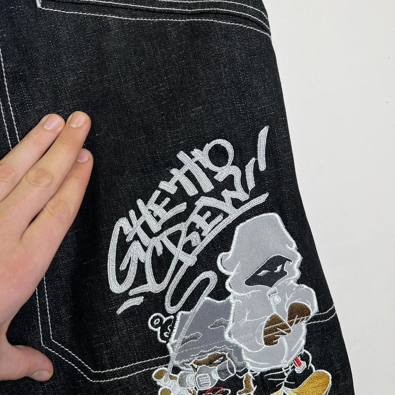 Designer Ghetto Crew Wear Graphic Denim Pants Baggy Skater Jeans Size US 34 / EU 50 - 5 Thumbnail