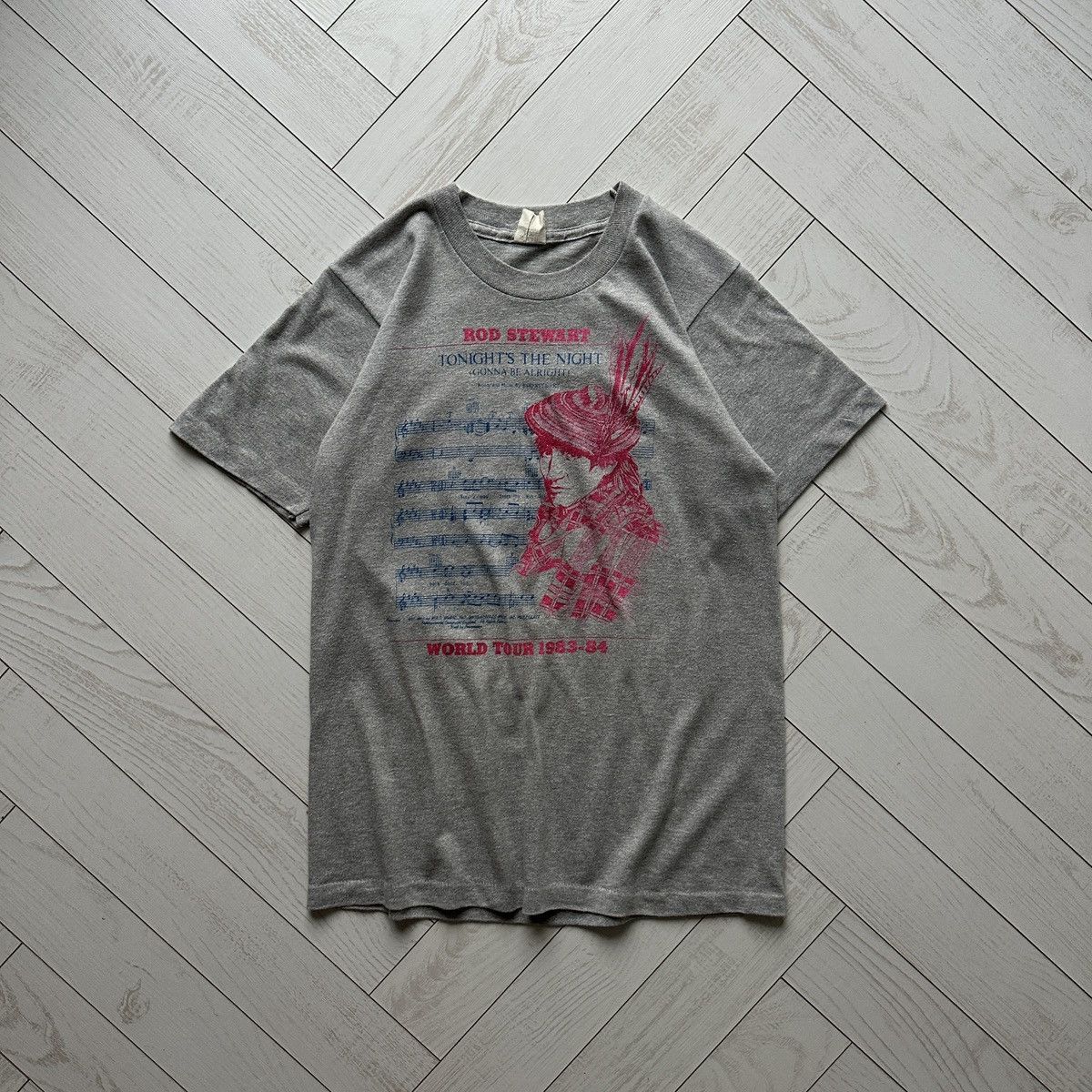 Band Tees Vintage 80s Rob Stewart Scotland World tour 83/84 tee rare Size US S / EU 44-46 / 1 - 1 Thumbnail