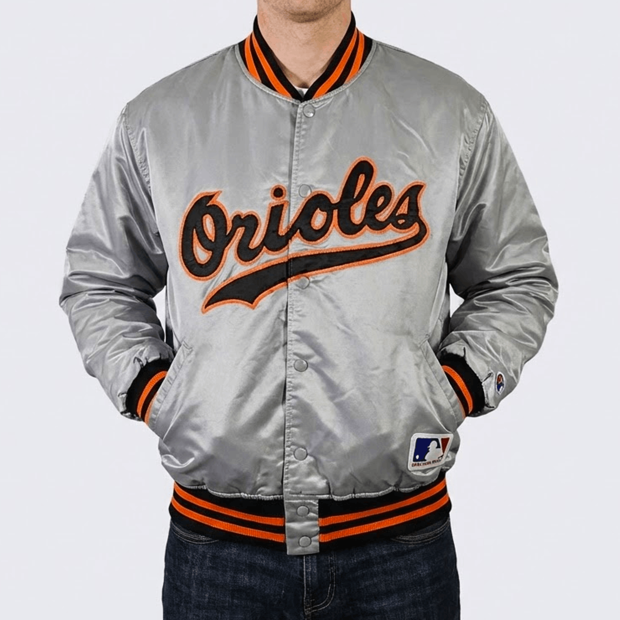 MLB Baltimore Orioles Vintage 80s Felco Satin Bomber Jacket Size US XL / EU 56 / 4 - 4 Thumbnail