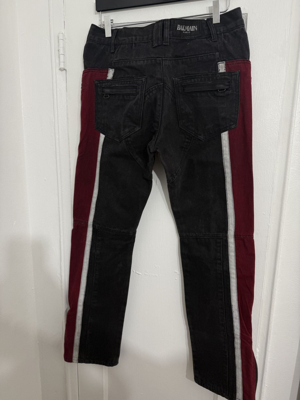 Balmain F/W10 Decarnin Striped Bikers *Grail* Size US 32 / EU 48 - 7 Thumbnail