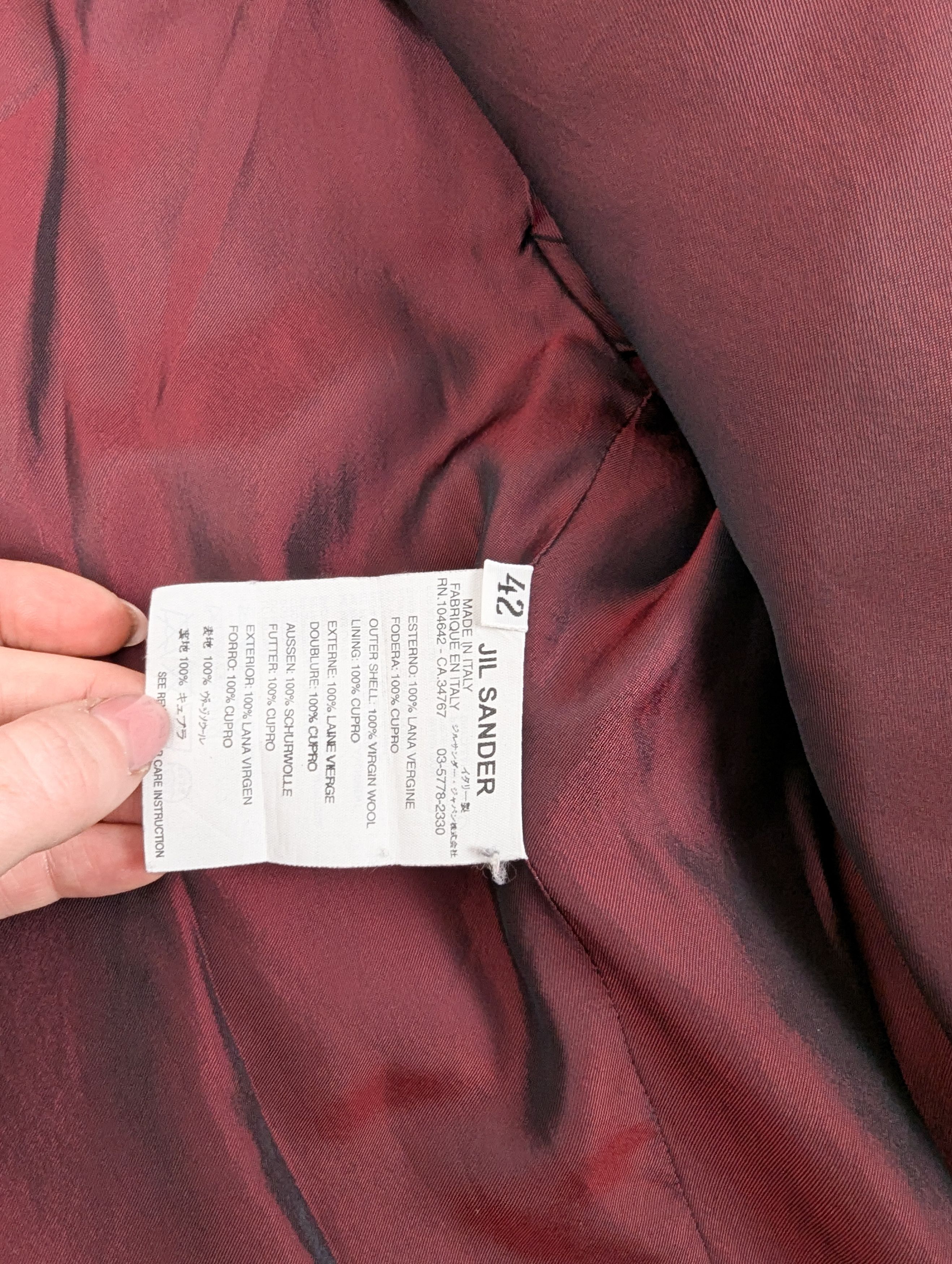 Jil Sander Jil Sander burgundy red wool coat Size M / US 6-8 / IT 42-44 - 9 Thumbnail