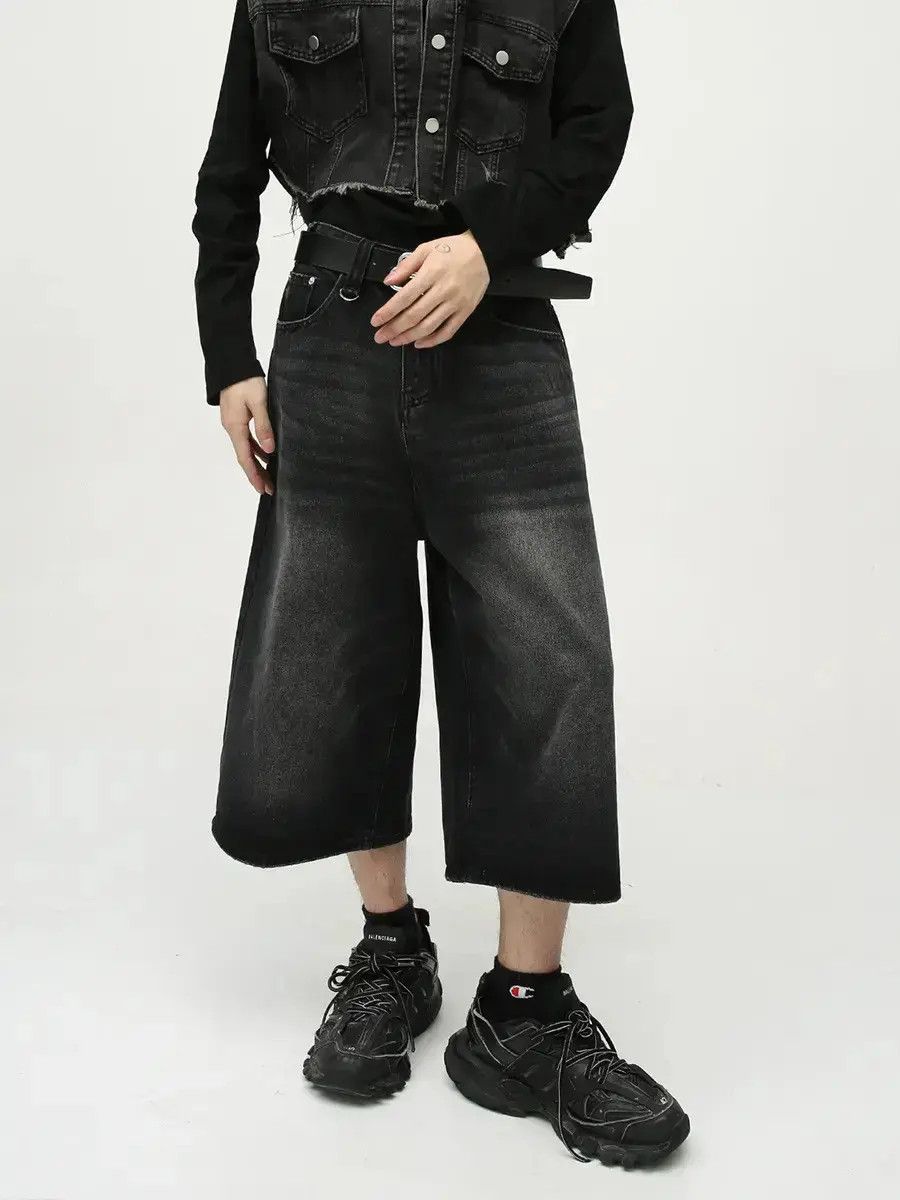 Japanese Brand Retro loose wide leg denim shorts Size US 32 / EU 48 - 1 Thumbnail
