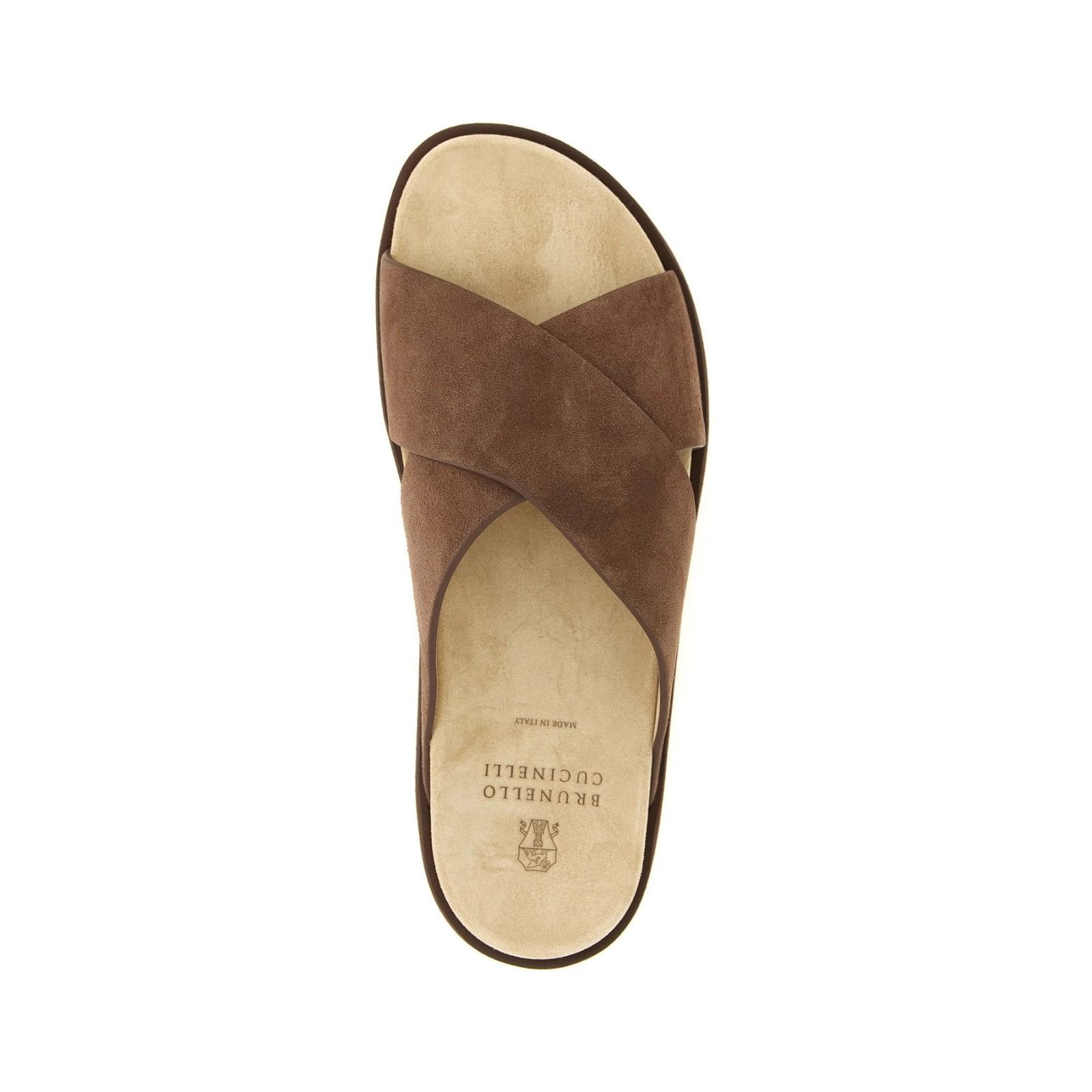 Brunello Cucinelli BRUNELLO CUCINELLI $900 Mud Suede crossover slides New & Aut Size US 10 / EU 43 - 4 Thumbnail