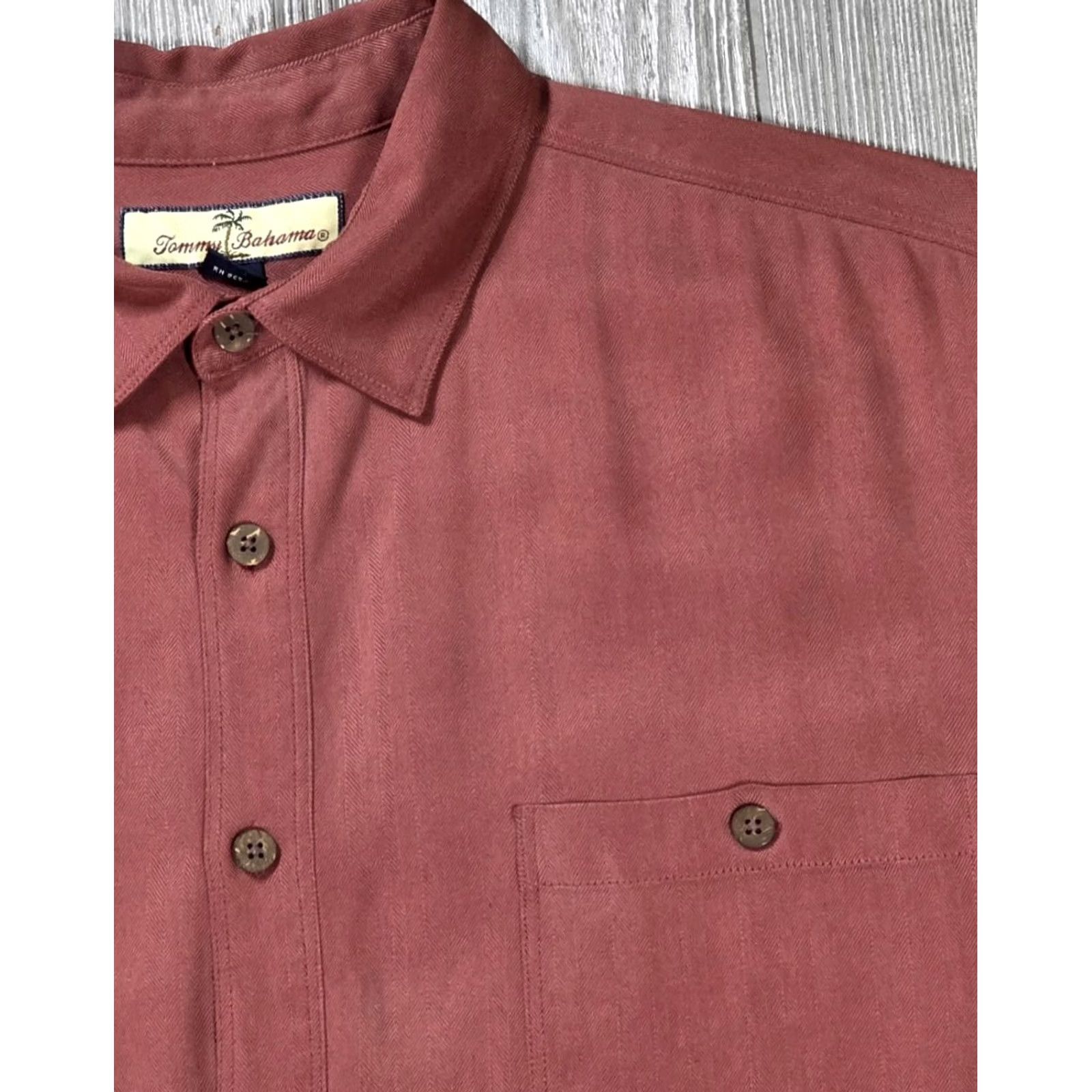 Tommy Bahama Tommy Bahama Silk Button Up Camp Shirt Mens L Red/Pink Long Sleeve Casual Resort Shirt Size US L / EU 52-54 / 3 - 6 Thumbnail