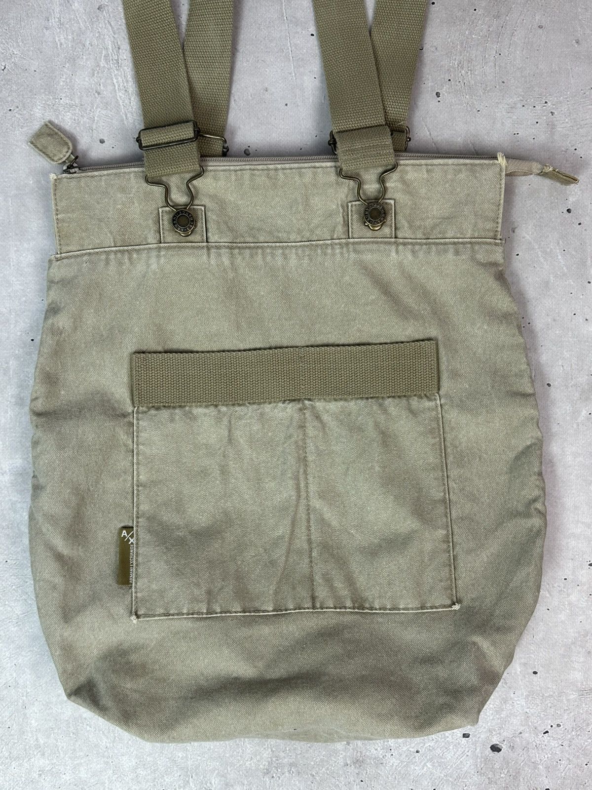 Armani Exchange Vintage Armani Exchange Beige Denim Washed Handle Bag Size ONE SIZE - 5 Thumbnail