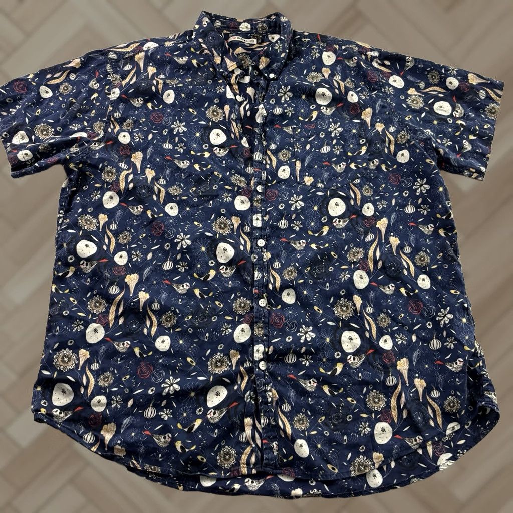 Vintage VINTAGE 32 Bar Blues Button-Up Shirt Mens XL Blue Hawaiian Short Sleeve SeaShell Button Front Size US XL / EU 56 / 4 - 1 Thumbnail