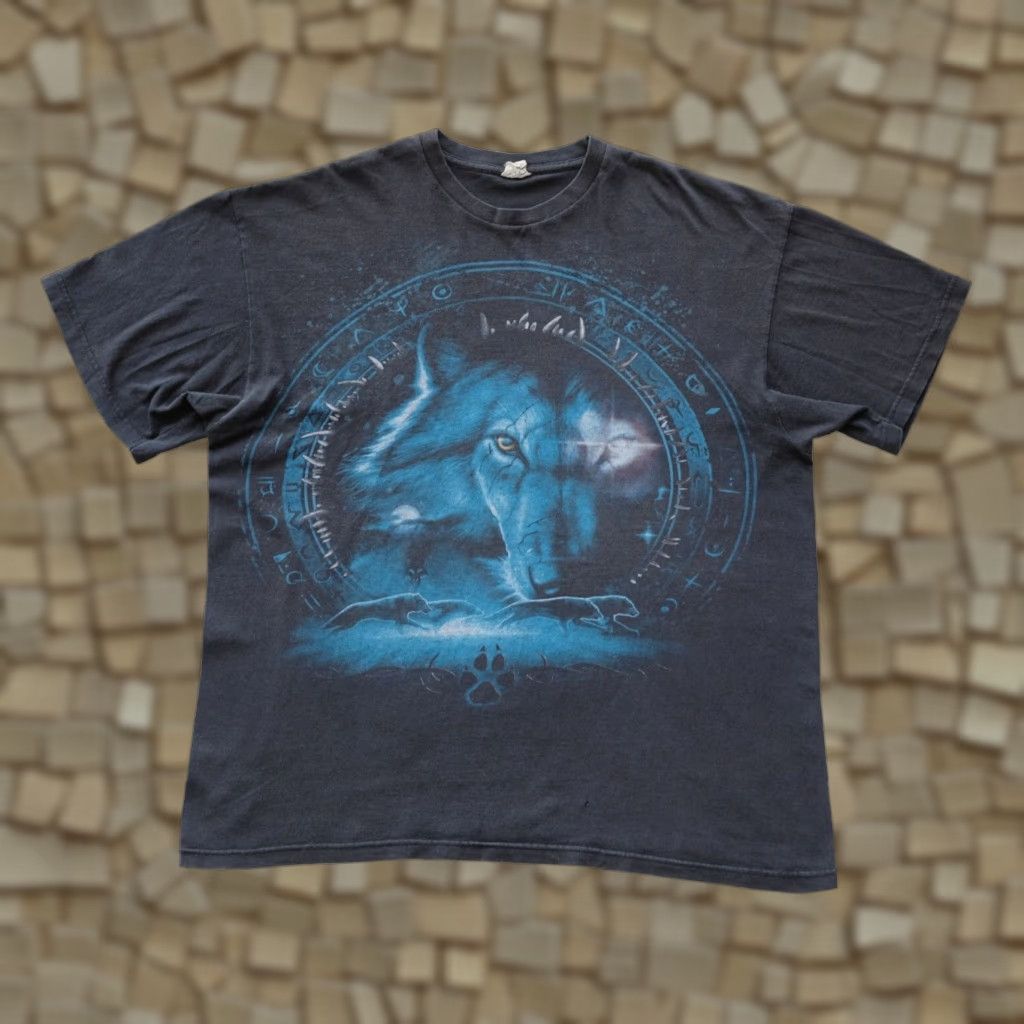 Delta VINTAGE Delta Pro Weight T-Shirt Wolf Outdoor Nature Black Mens XL Regular Crew Neck Short Sleeve Size US XL / EU 56 / 4 - 1 Thumbnail