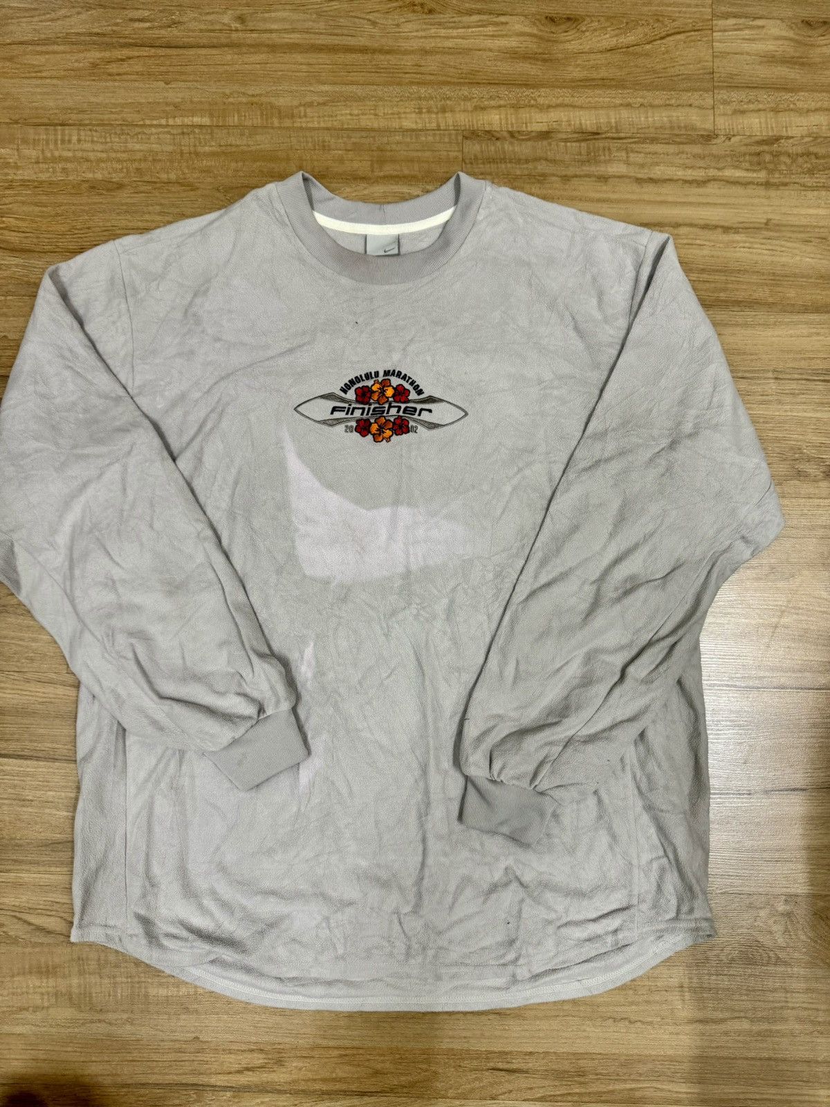 image of Hawaiian Shirt x Nike Honolulu Finisher 02 Fleece Sweater in Grey, Men's (Size Large)