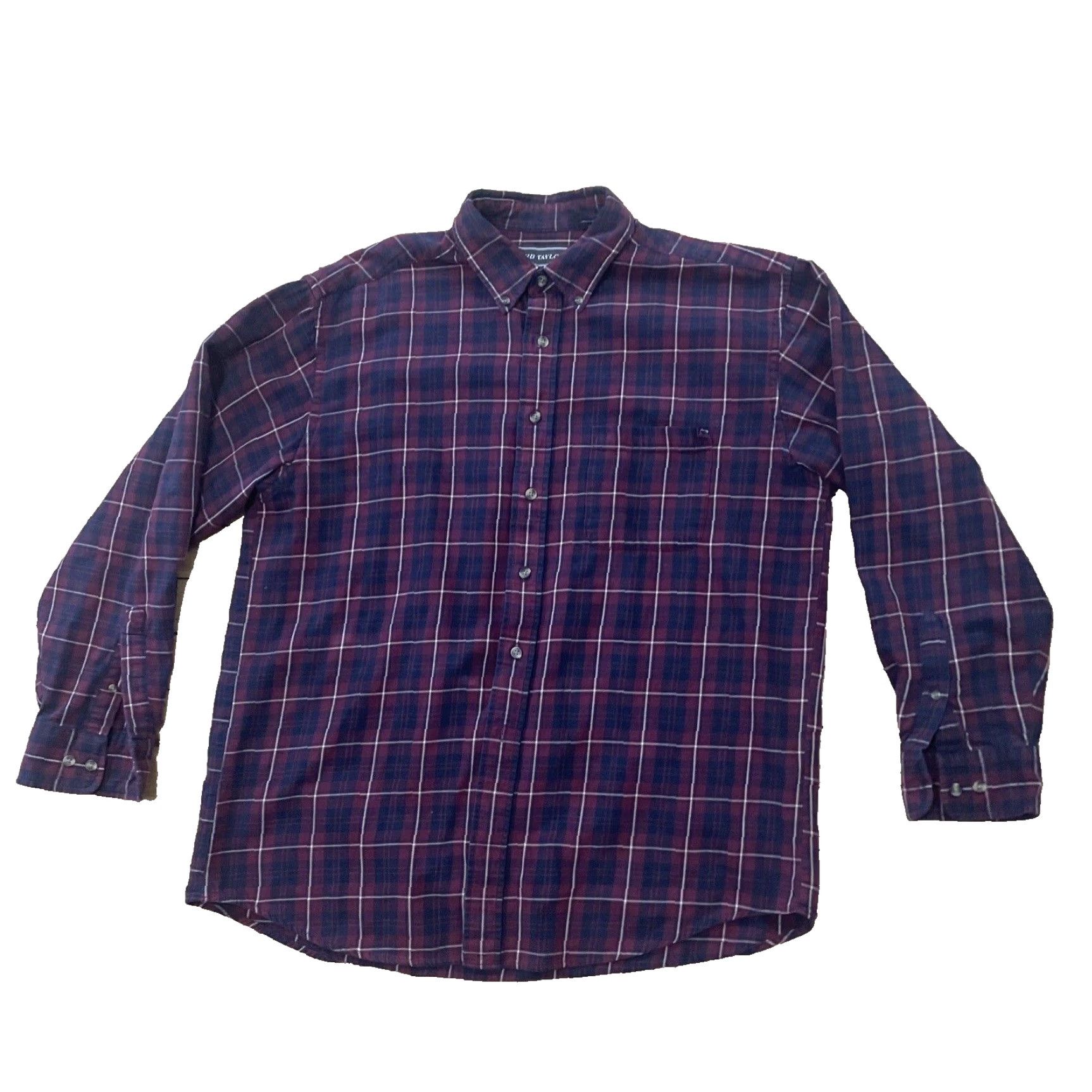 Vintage David Taylor Button Down Shirt Men L Dark Red Check Plaid Lightweight Oxford Size US L / EU 52-54 / 3 - 2 Thumbnail