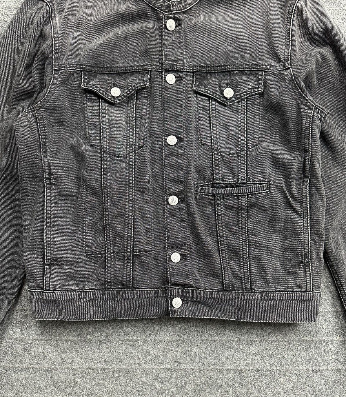 Maison Margiela Maison Margiela - MM6 Collarless Denim Jacket - Washed Black Size US M / EU 48-50 / 2 - 4 Thumbnail