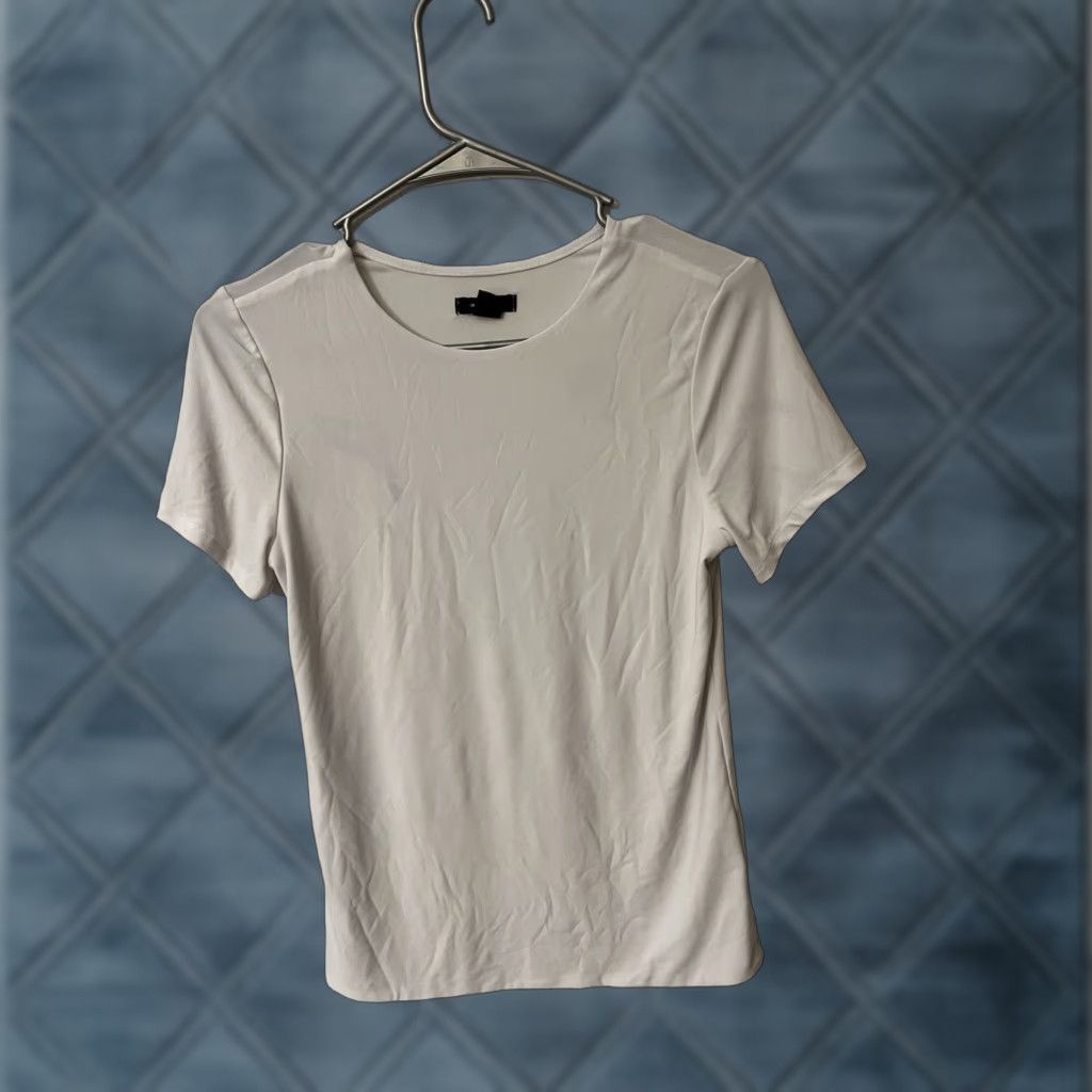 Vintage Halogen Women's White Round Neck Short Sleeve T Shirt Top Size M Size M / US 6-8 / IT 42-44 - 1 Thumbnail