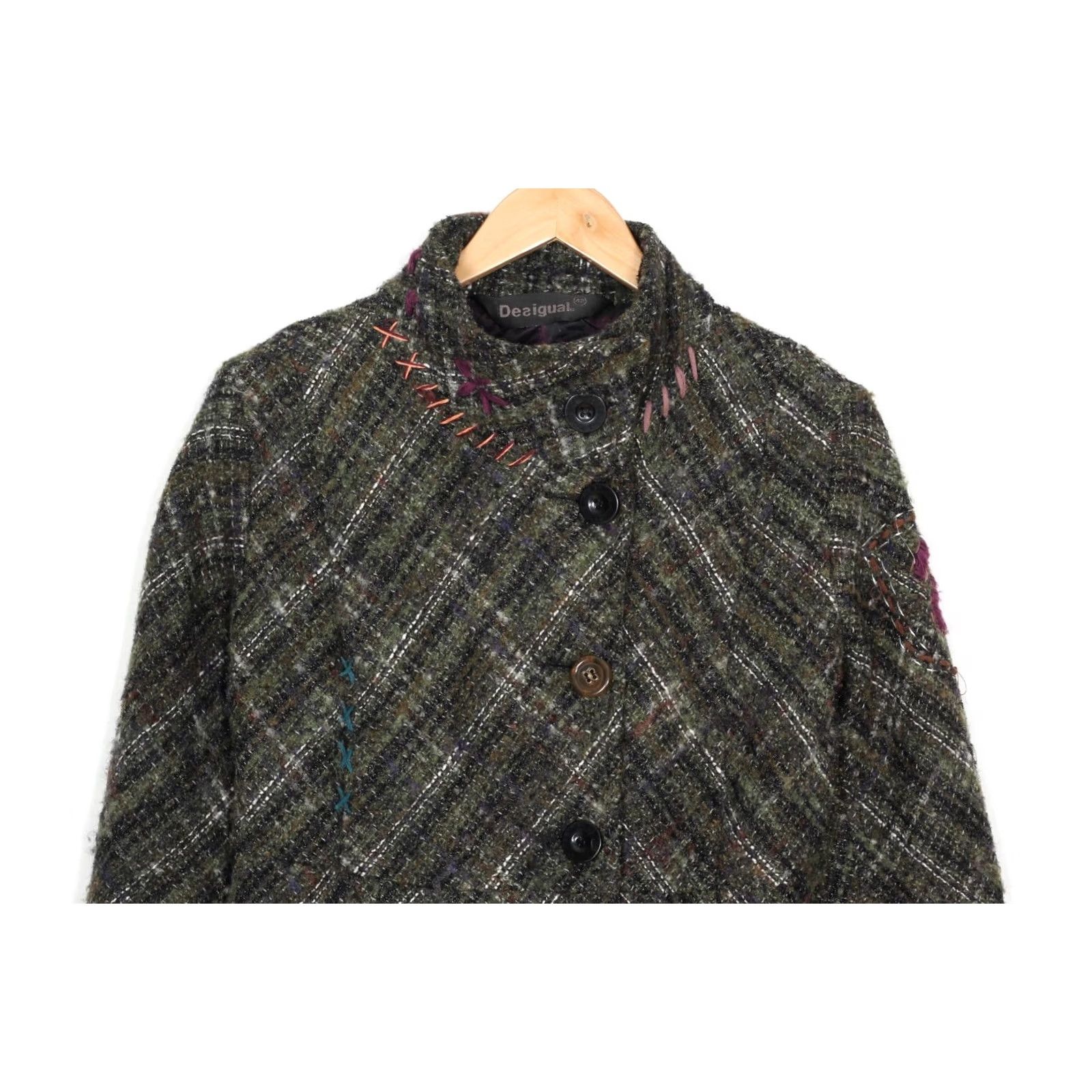 Desigual DESIGUAL Wool Knitted Coat Jacket Women 42 Multicoloured Wool 42 MJ3790 Desigual Coat Size M / US 6-8 / IT 42-44 - 2 Thumbnail