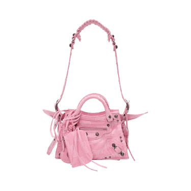 Balenciaga o1in1g0124 Neo Cagole XS Handbag BB Monogram Denim in Pink Size ONE SIZE - 2 Thumbnail