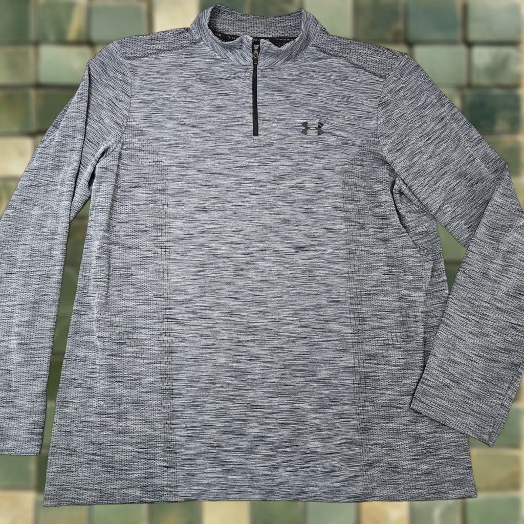 Under Armour Under Armour Pullover Mens 2XL Gray HeatGear Quarter Zip Athletic Shirt Size US XXL / EU 58 / 5 - 1 Thumbnail