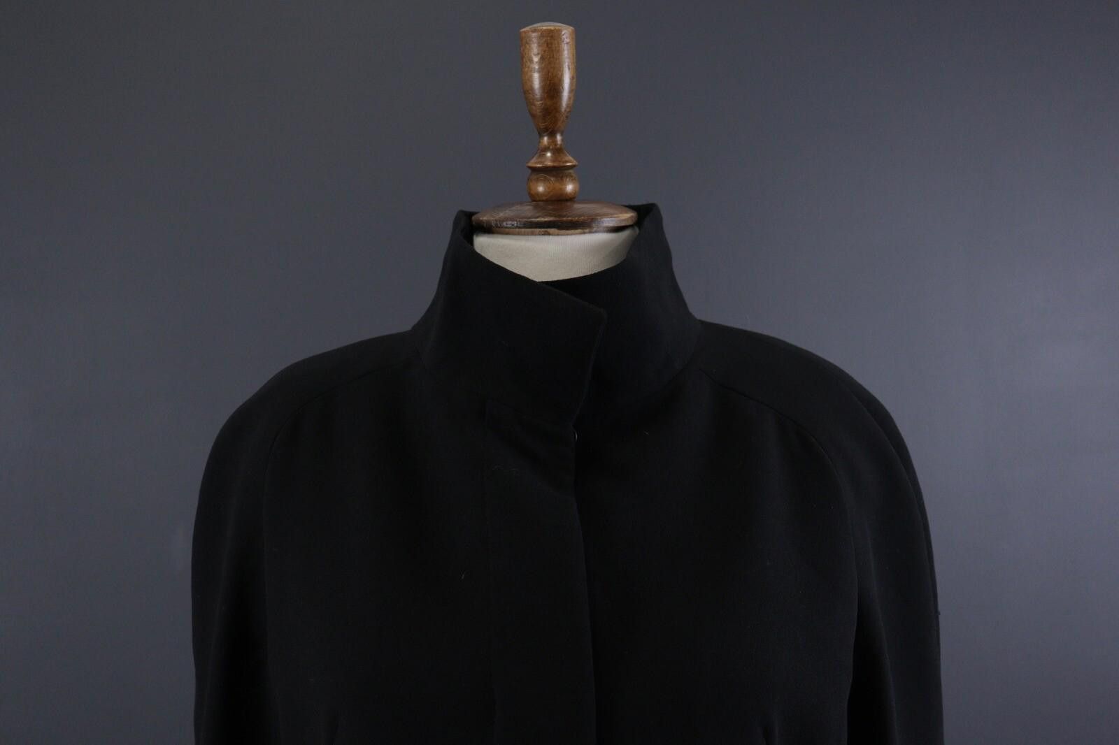 Designer Max Mara Black Wool Single Coat Jakcet GB 14 US 12 IT 46 Size XL / US 12-14 / IT 48-50 - 2 Thumbnail