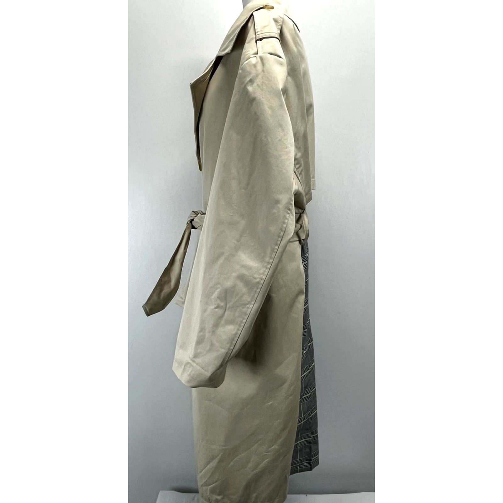 Zara Zara Trench Coat Womens L Belted Vented Plaid Double Breasted Classic Old Money City Academia Size L / US 10 / IT 46 - 2 Thumbnail