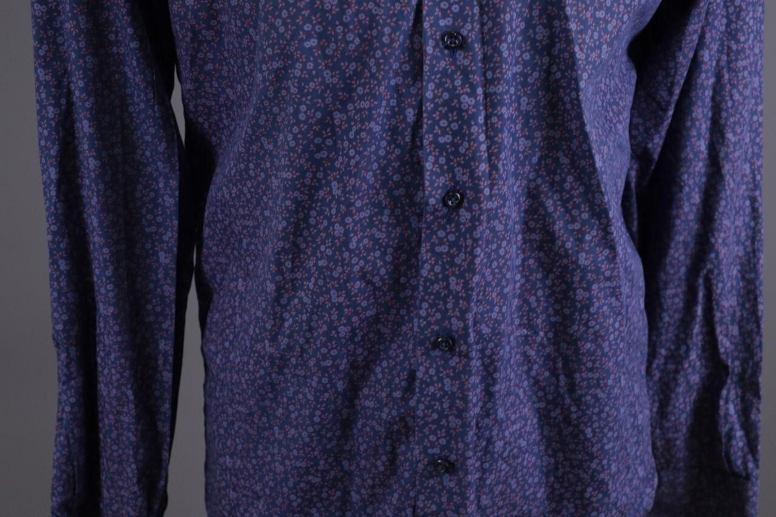 Designer Camiceria Partenopea Blue Floral Dress Shirt Size L Size US L / EU 52-54 / 3 - 7 Thumbnail
