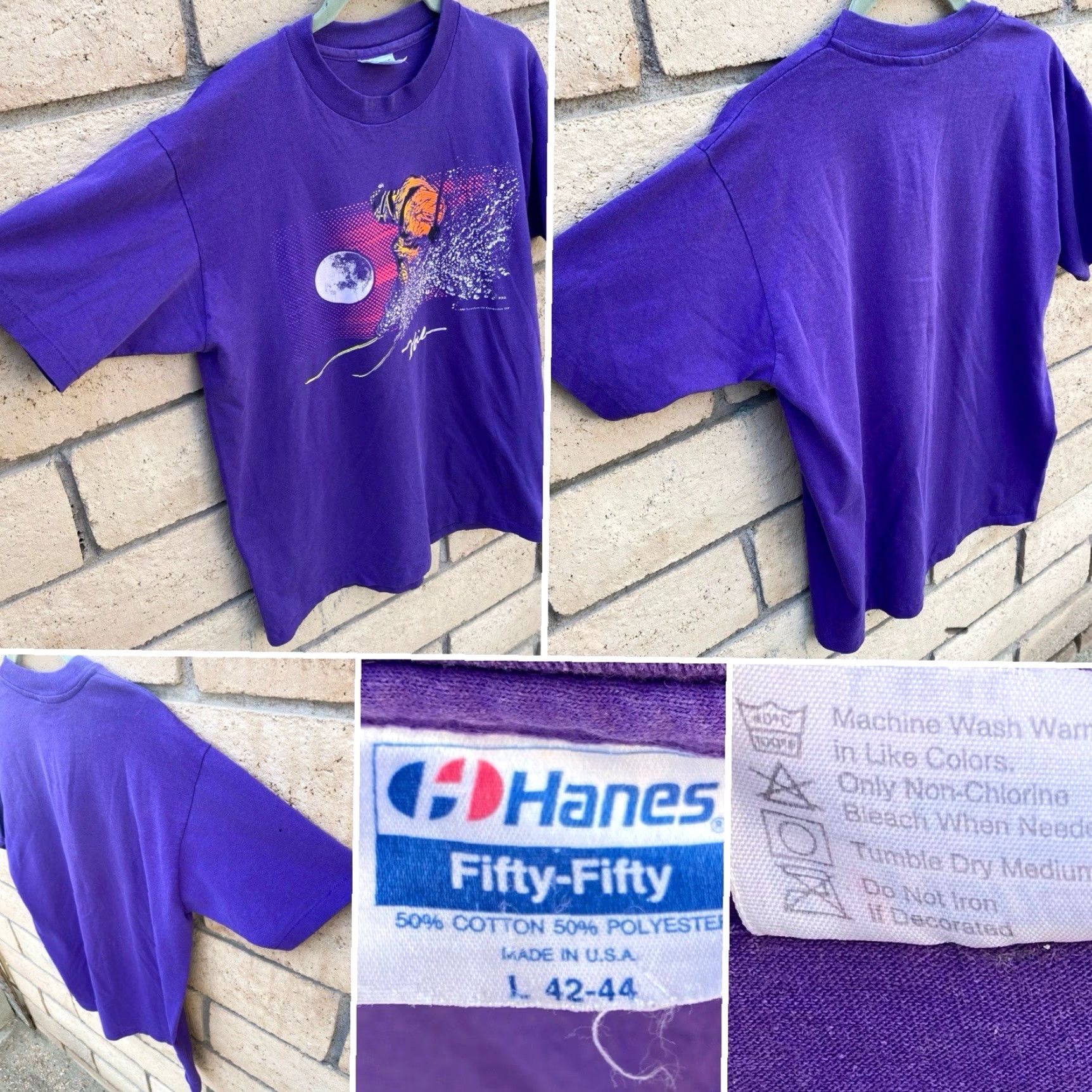 Vintage VINTAGE Vail T Shirt M Mirski Neon Ski Snow Skier Graphics c 1990 Size L Mens Shirt Size US L / EU 52-54 / 3 - 7 Thumbnail