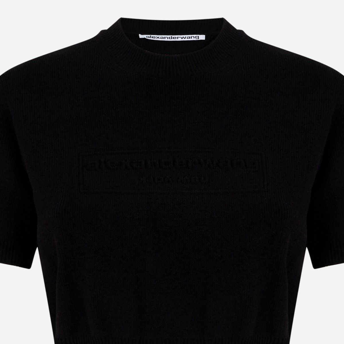 Alexander Wang o1s22i1n0225 Logo Embossed Crop Top in Black Size XS / US 0-2 / IT 36-38 - 2 Thumbnail