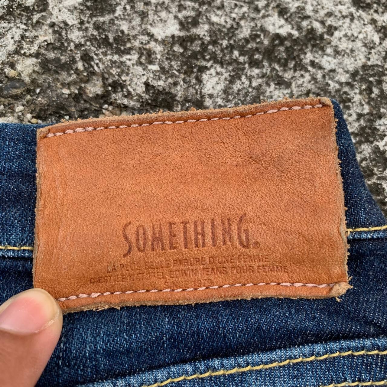 Japanese Brand Women Something Skinny Tapered Jeans Blue Wash Denim Size 34" / US 12 / IT 48 - 12 Thumbnail