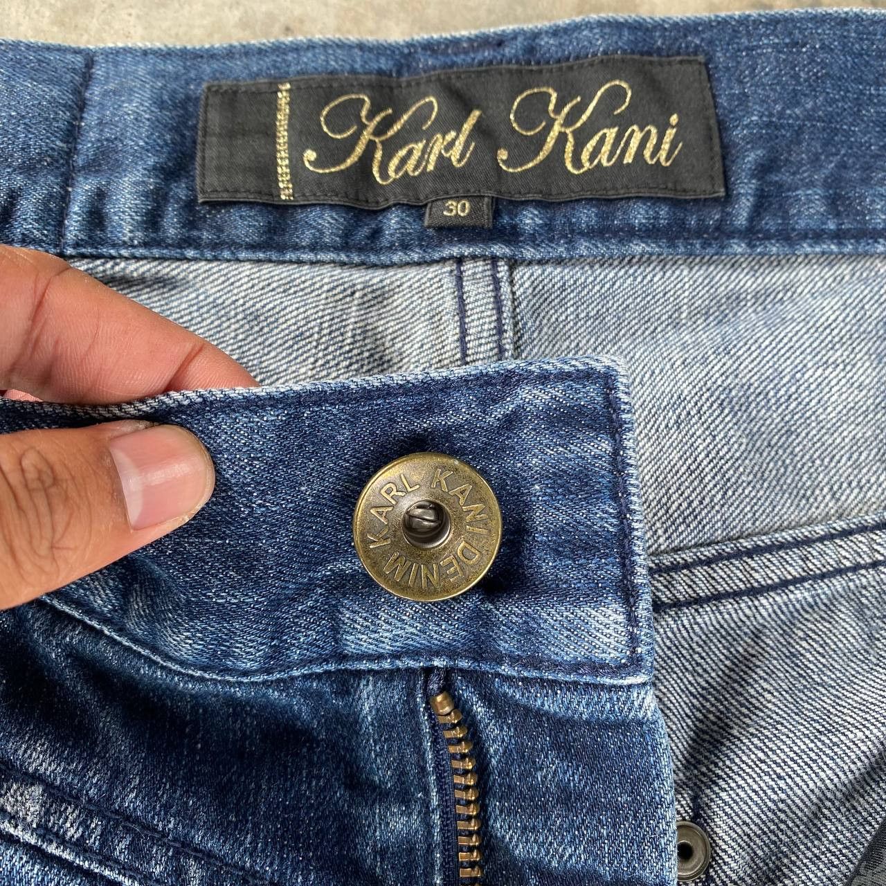 Karl Kani BJ05-25 KARL KANI DISTRESSED REPAIRED DENIM TIGER-CLAW MARK Size US 30 / EU 46 - 6 Thumbnail