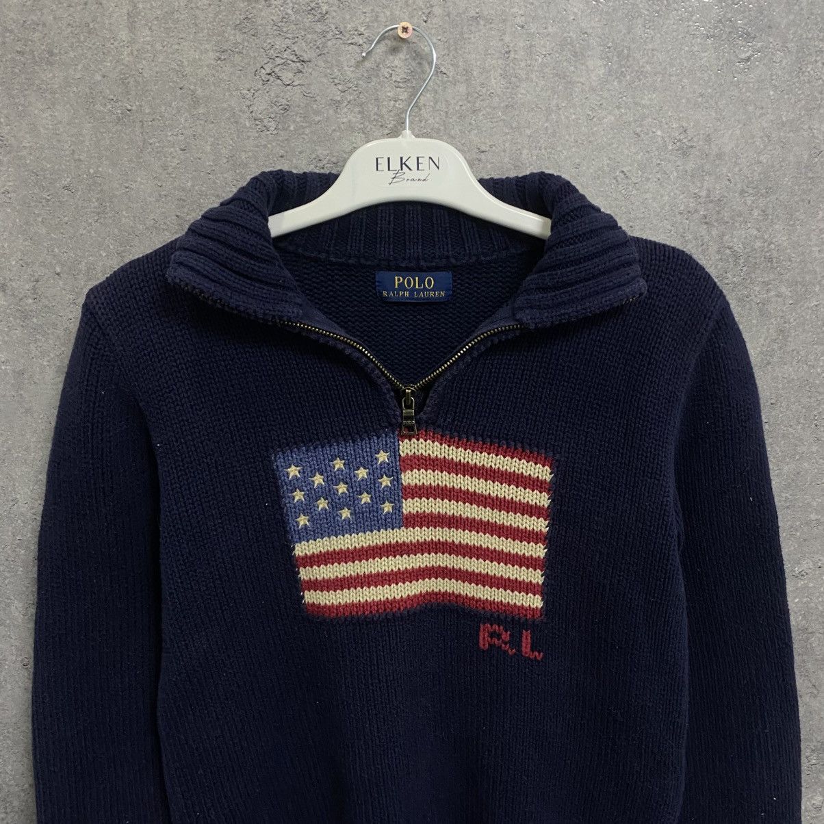 Polo Ralph Lauren Vintage Polo Ralph Lauren USA Flag 1/4 Zip Sweater Size US XS / EU 42 / 0 - 5 Thumbnail